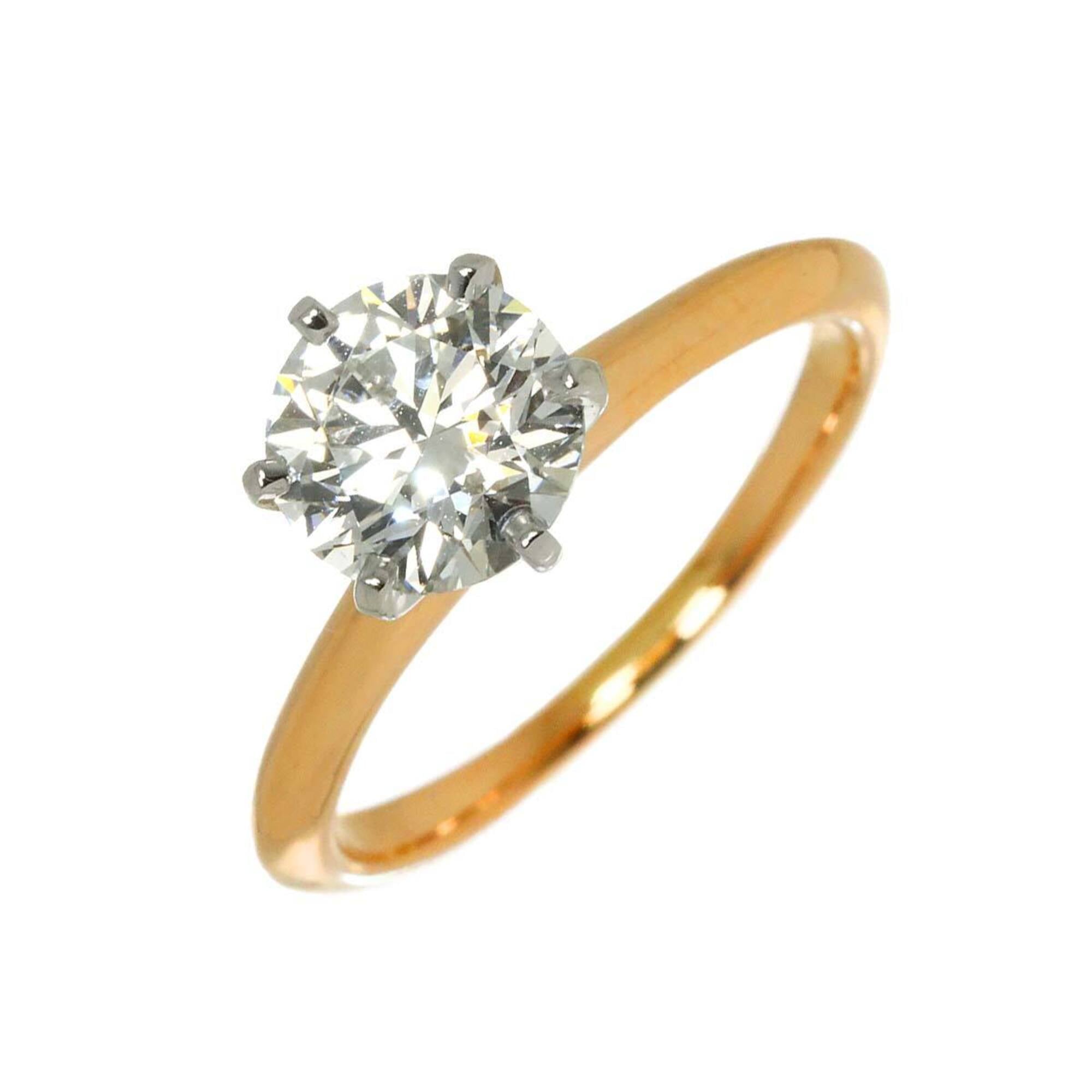Tiffany & Co. Solitaire Diamond Ring, 1.37ct, I VVS1, 3EX, 18K Pink Gold (PG), 750 Platinum (Pt)