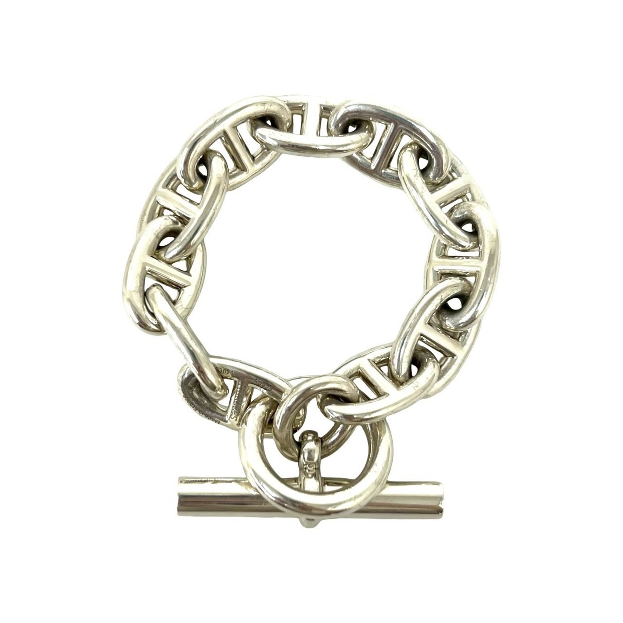 HERMES Chaine d\'Ancre TGM 11-link Sterling Silver 925 Chain Bracelet Accessory 33520