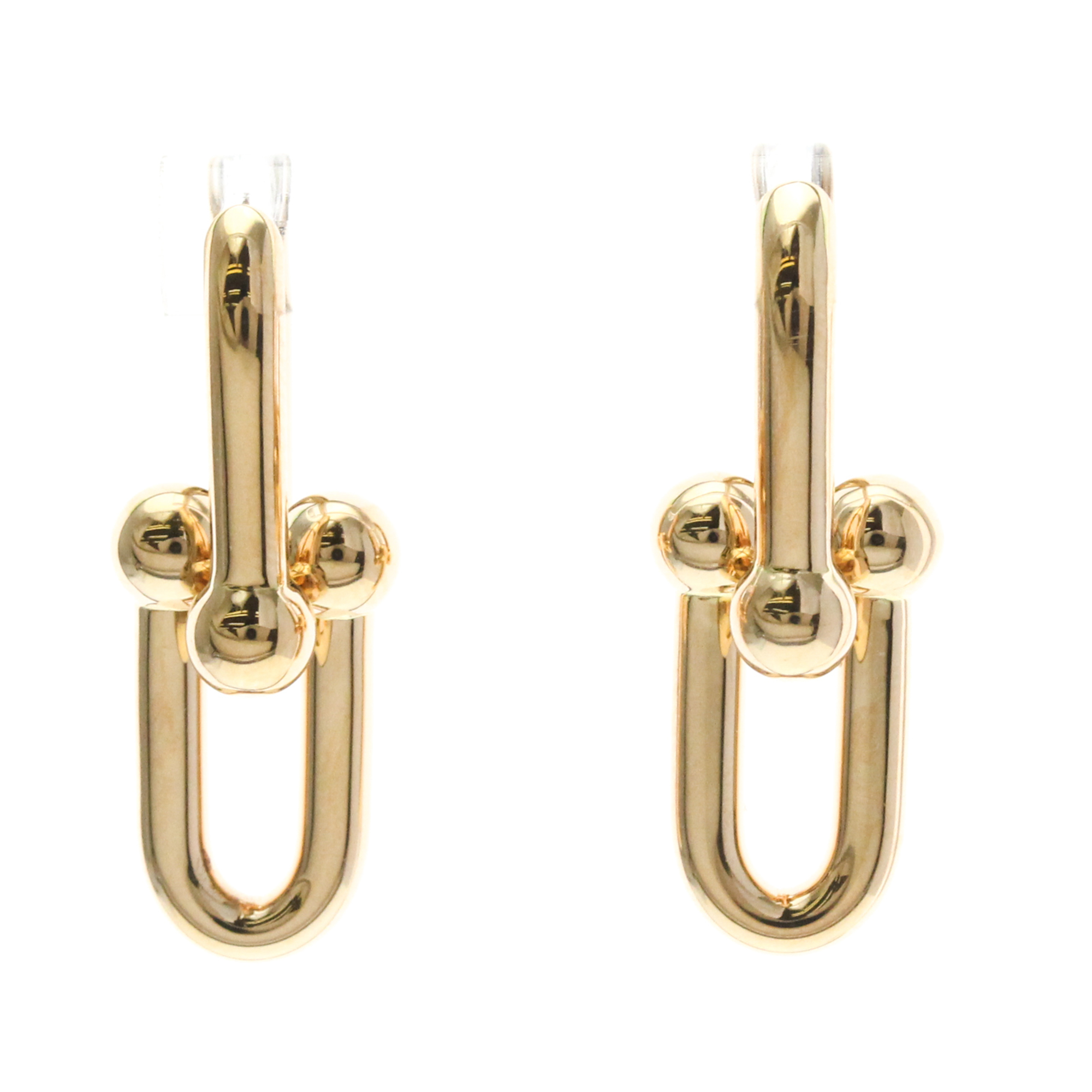 Tiffany Hardware Earrings, Medium Size No Stone Pink Gold (18K) Hoop Earrings Pink Gold