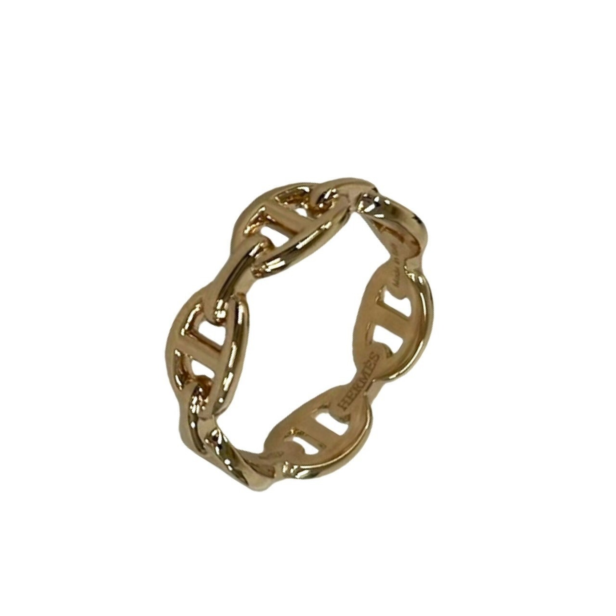 HERMES Chaine d\'Ancre EnchainŽe PM Ring, 18K Pink Gold (750PG), Size #53, Gold, Item Number 35417