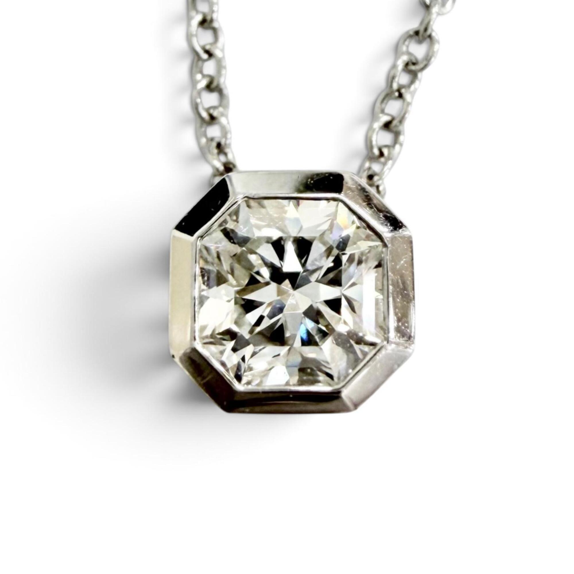 TIFFANY&Co. Tiffany 16993824 Lucida Diamond Necklace, PT950 Platinum, Setting Included, Approx. 5.5