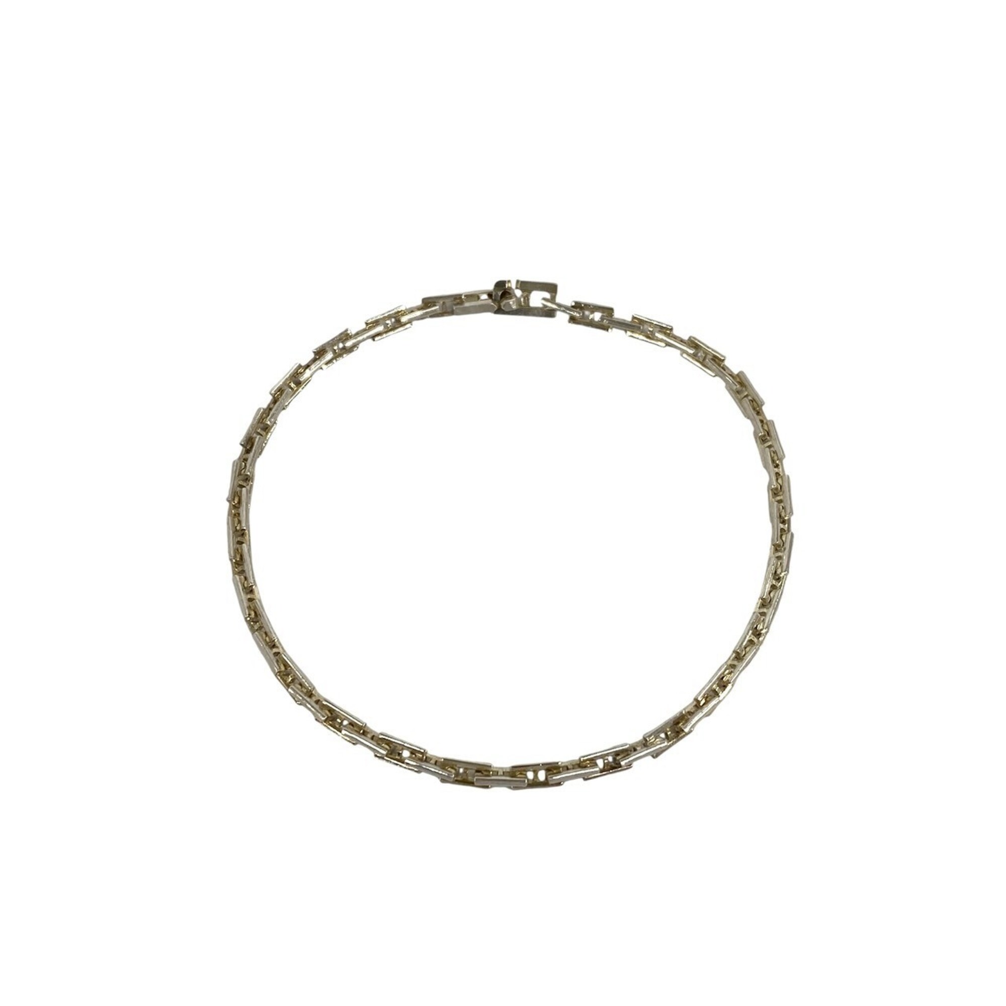HERMES Vintage Hercules PM Bracelet, Sterling Silver 925 Chain Bangle, Men\'s & Women\'s, Silver, 03
