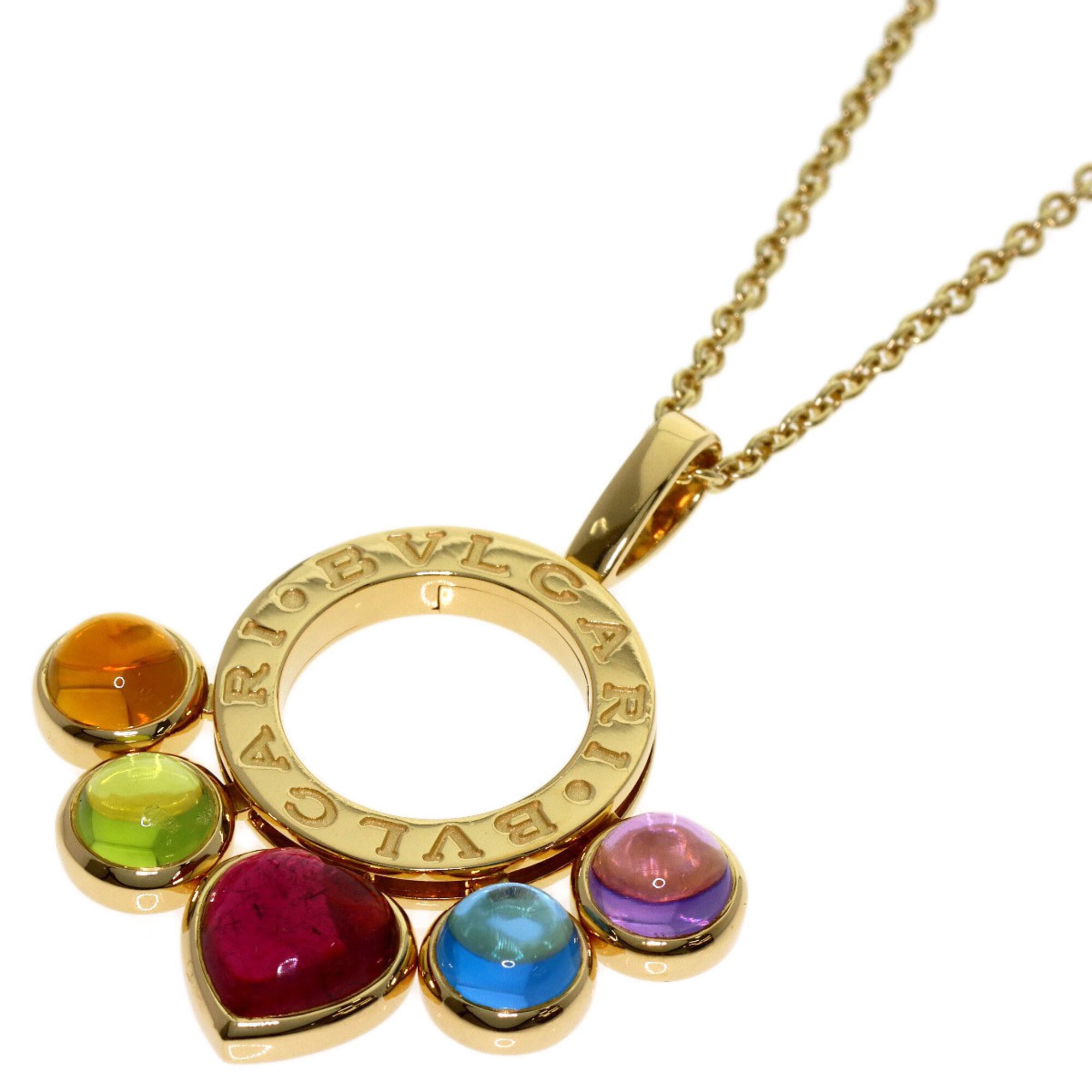 Bulgari Allegra Multi-Stone Necklace, 18K Yellow Gold, Women\'s, BVLGARI