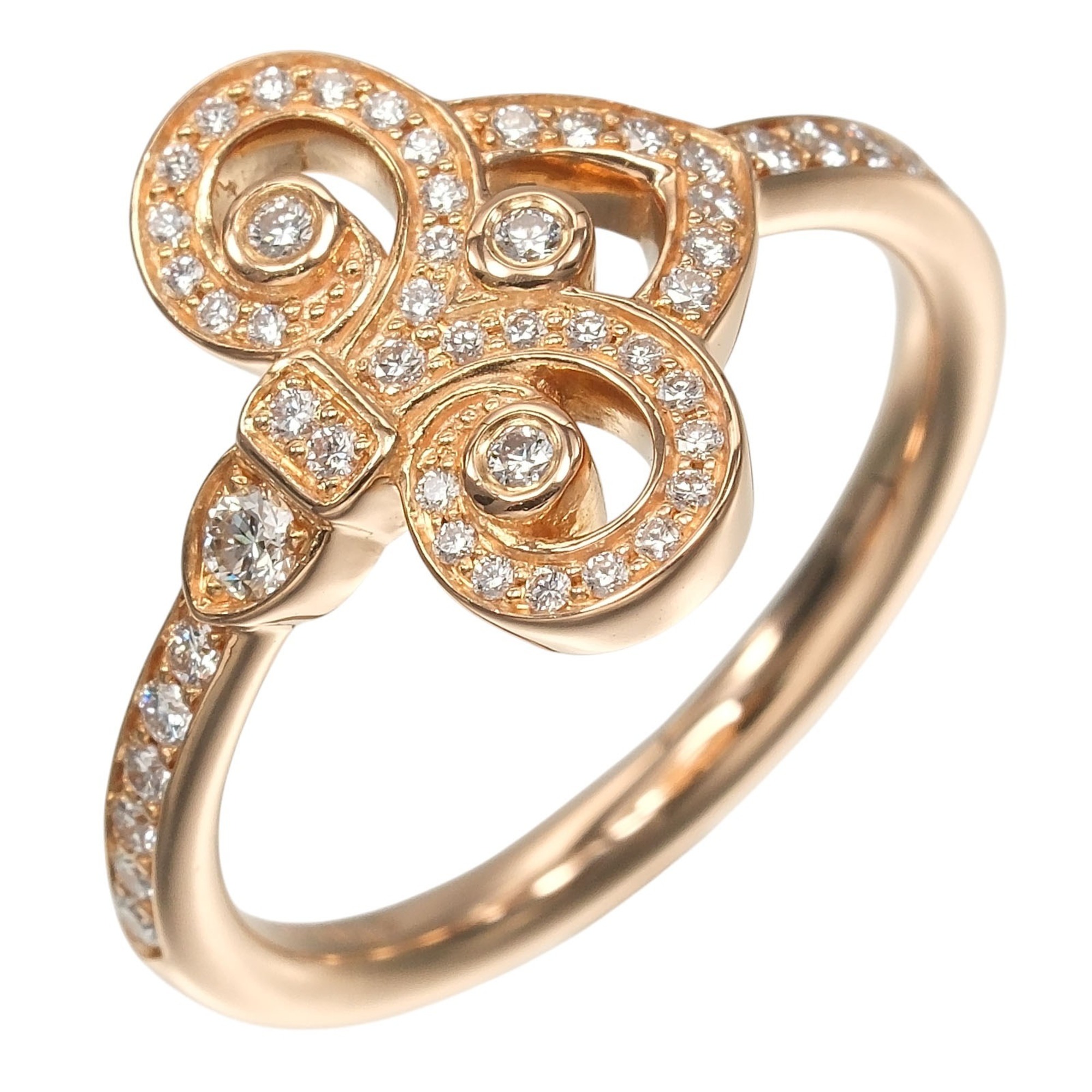 Tiffany & Co. Fleur-de-lis Ring, Size 11.5, 18K Pink Gold, Diamond, Approx. 4.2g.