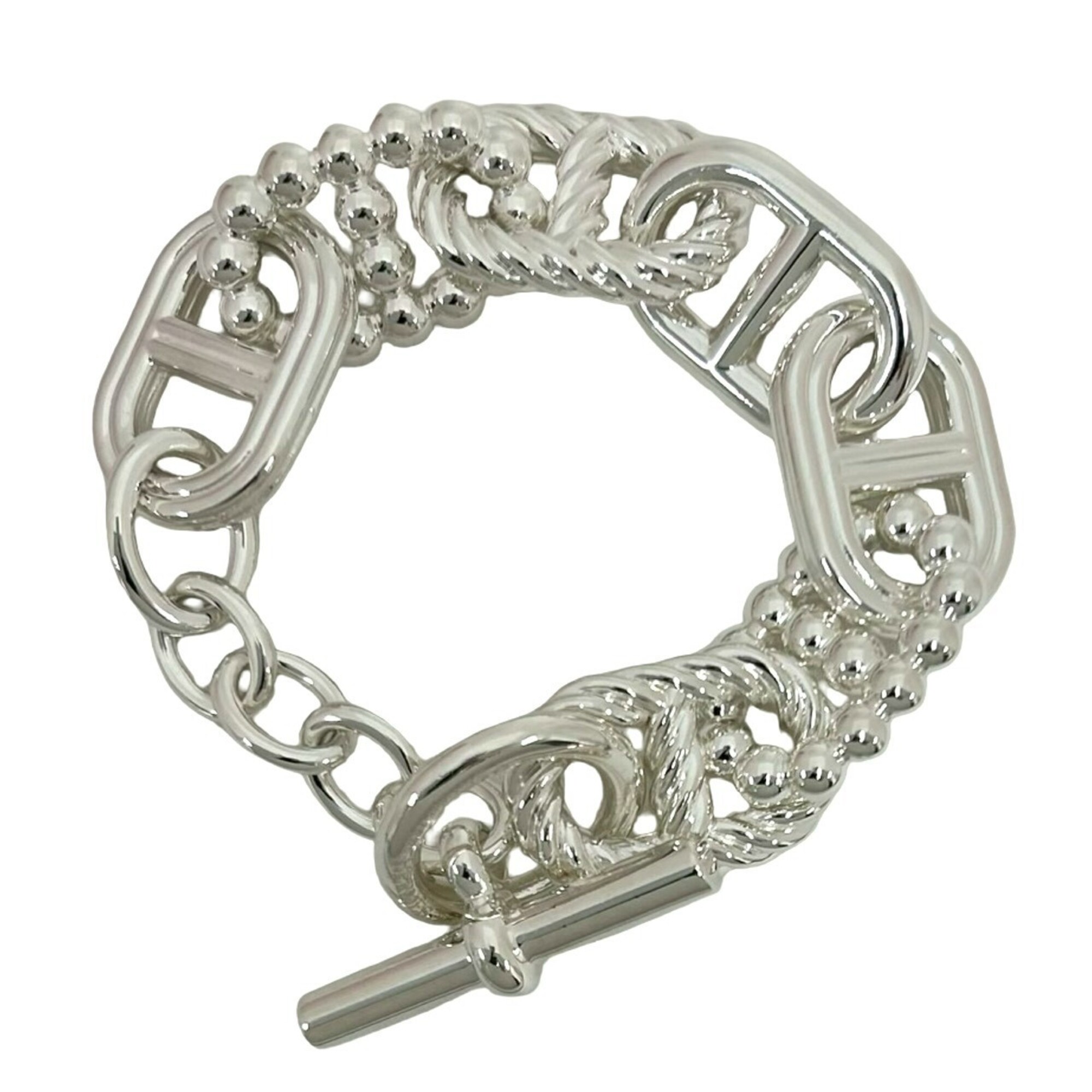 HERMES Chaine d\'Ancre Area 2 Bracelet, Sterling Silver 925, Men\'s Accessory, Silver, Item No. 1781