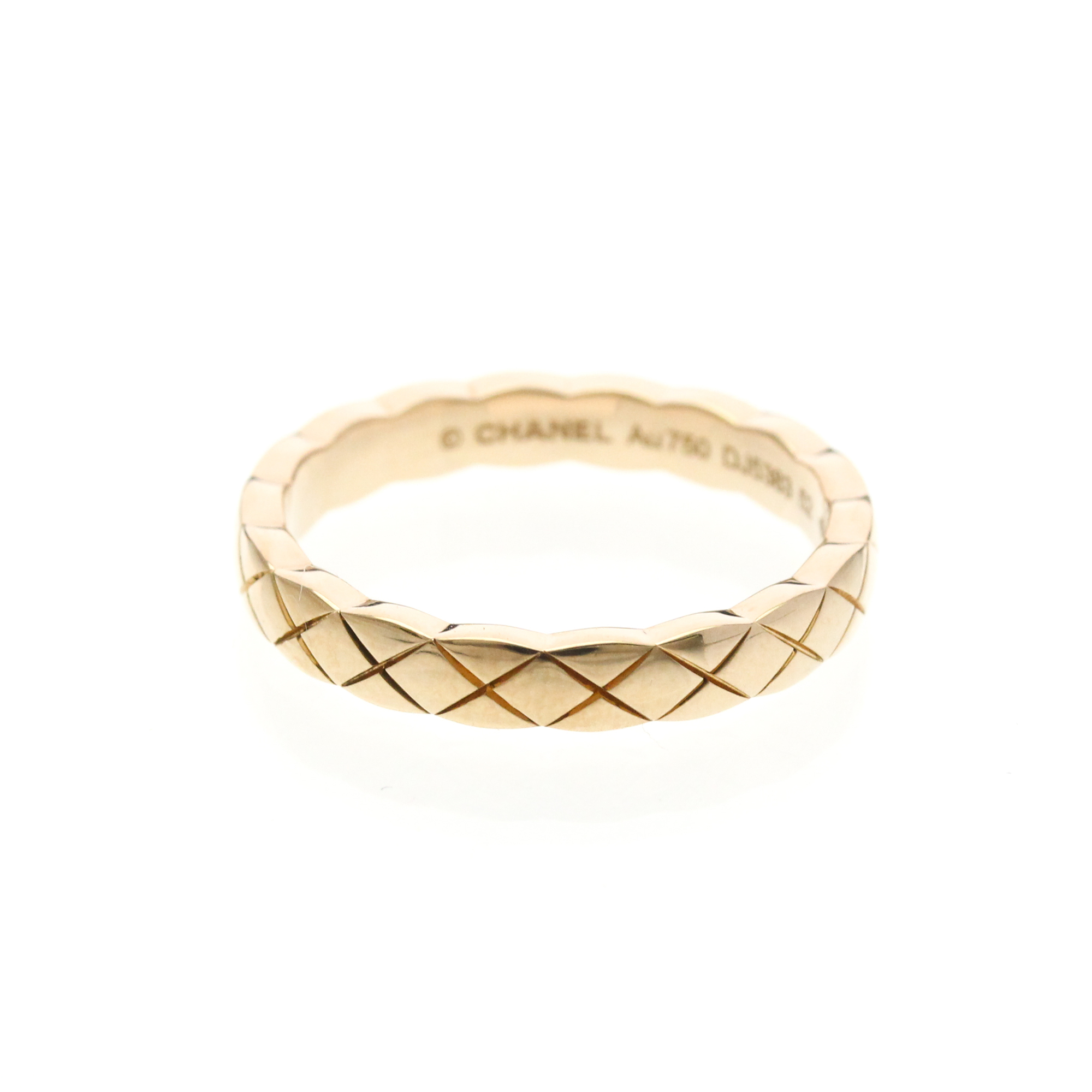 Chanel Coco Crush Ring Mini Model Pink Gold (18K) Fashion No Stone Band Ring Pink Gold