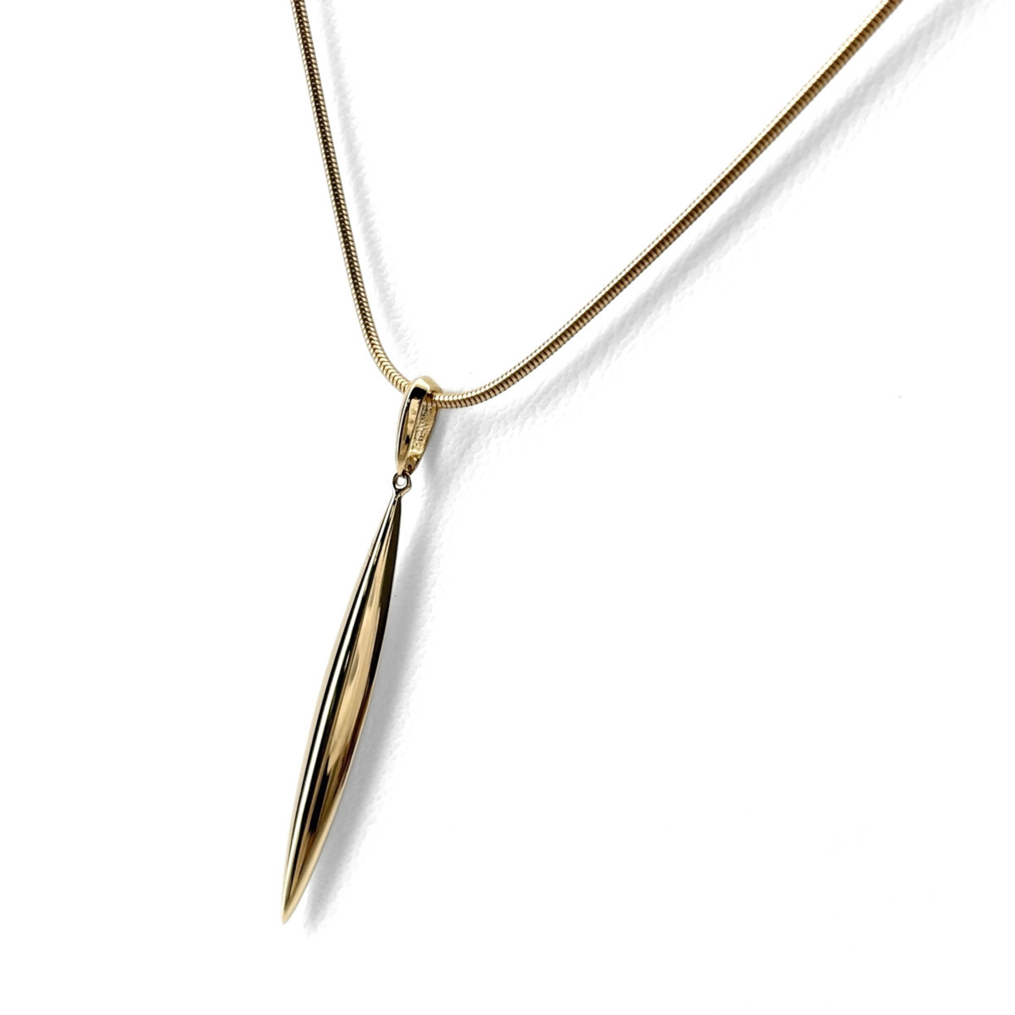 Tiffany & Co. Feather YG Yellow Gold Pendant Necklace 750 for Women