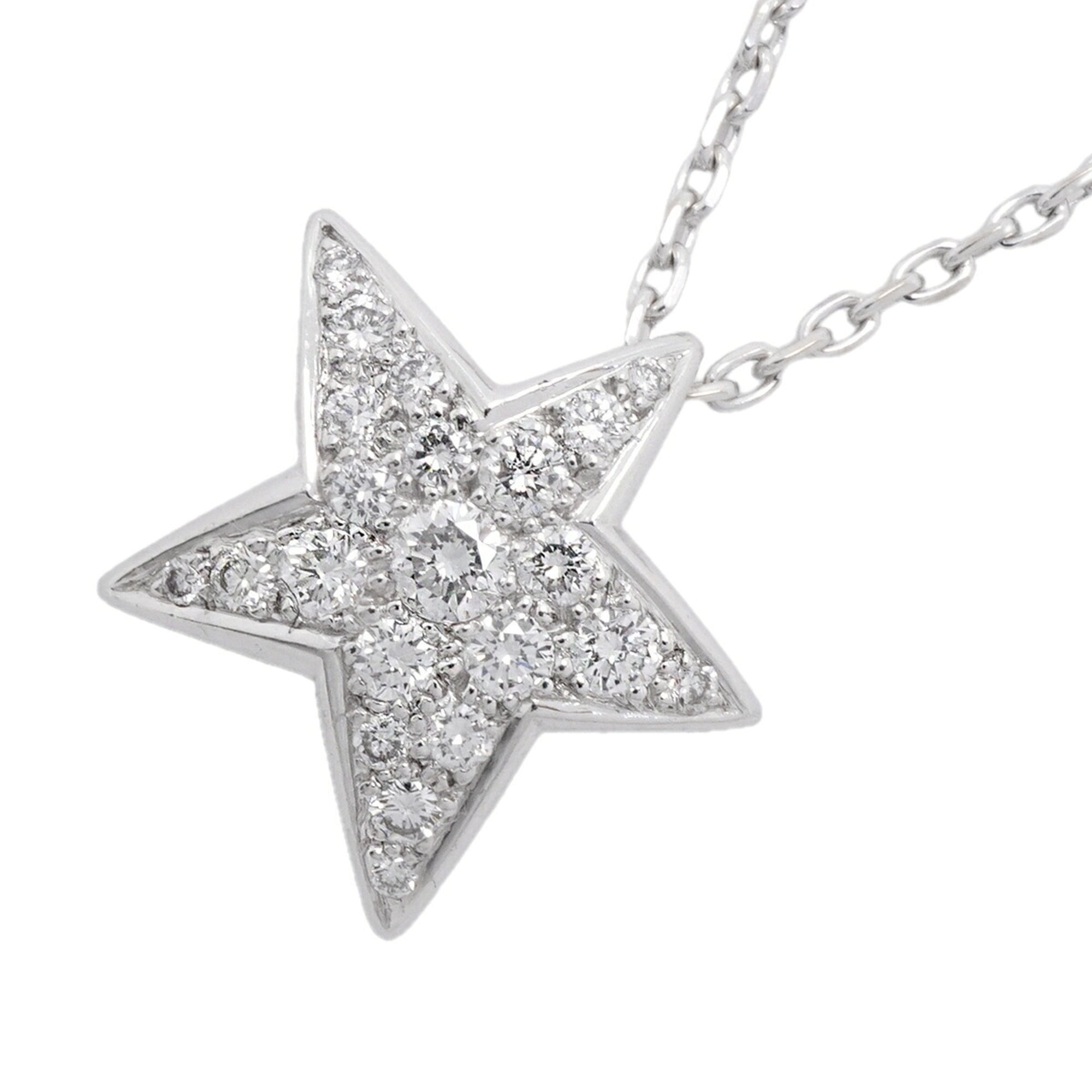 Chanel Comet Star Necklace, Large, 18K White Gold, Diamond, Women\'s