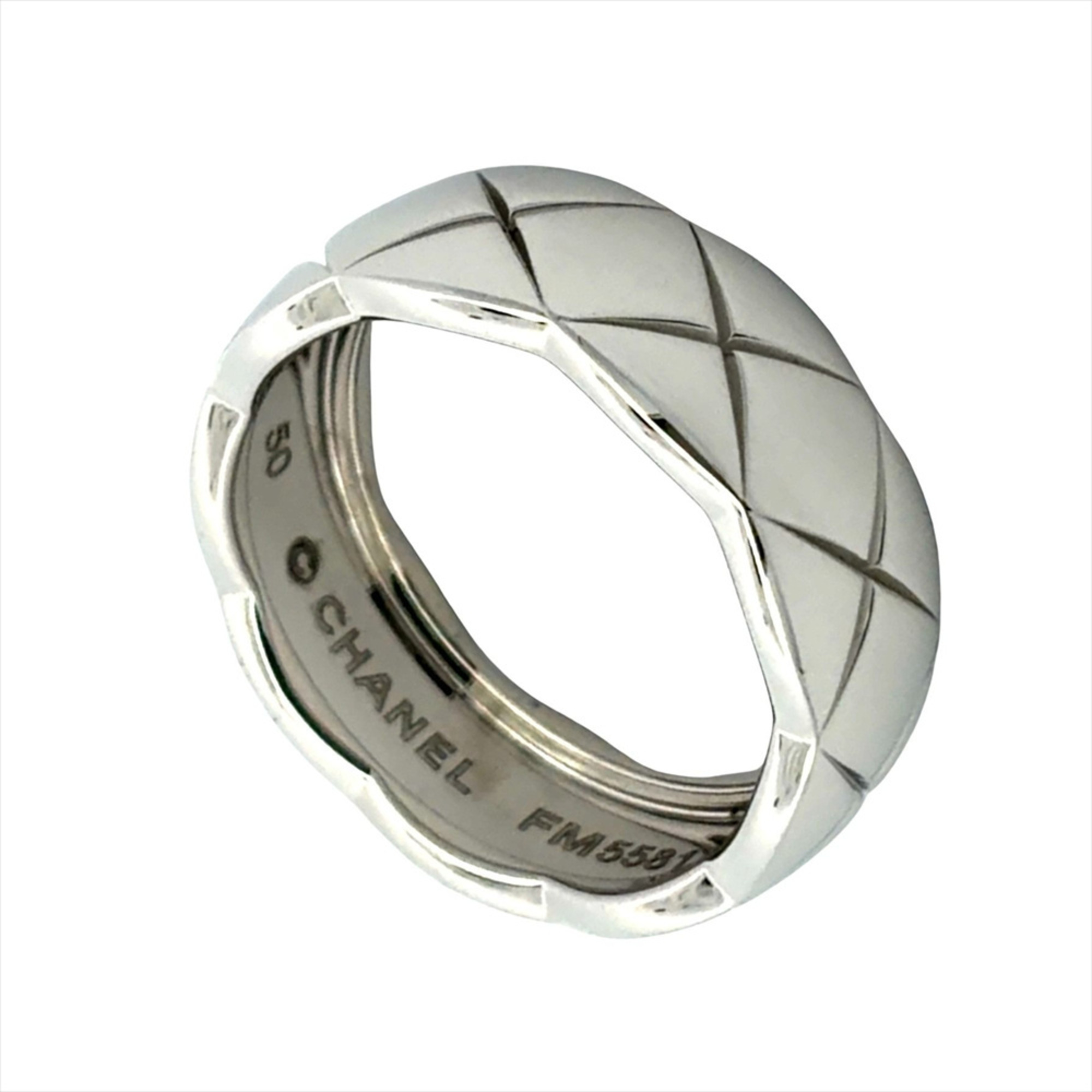 Chanel Coco Crush Medium Ring, Size #50, J10570, 18KWG, 5.9g, White Gold, Women\'s Ring