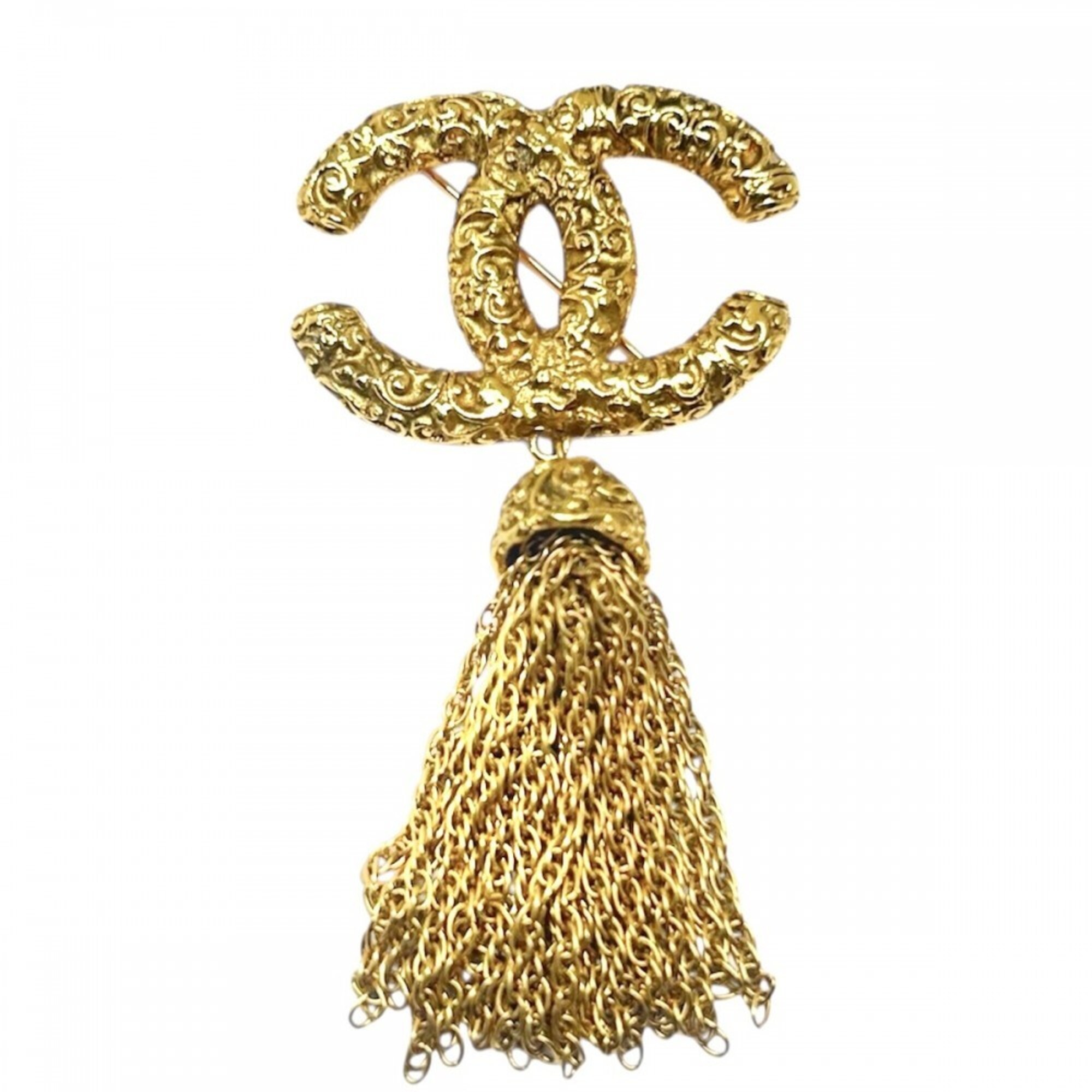 Chanel Brooch for Women, Magma Coco Mark, Accessory, Fringe, Lava, Vintage, CHANEL GP 93A Gold, Appr