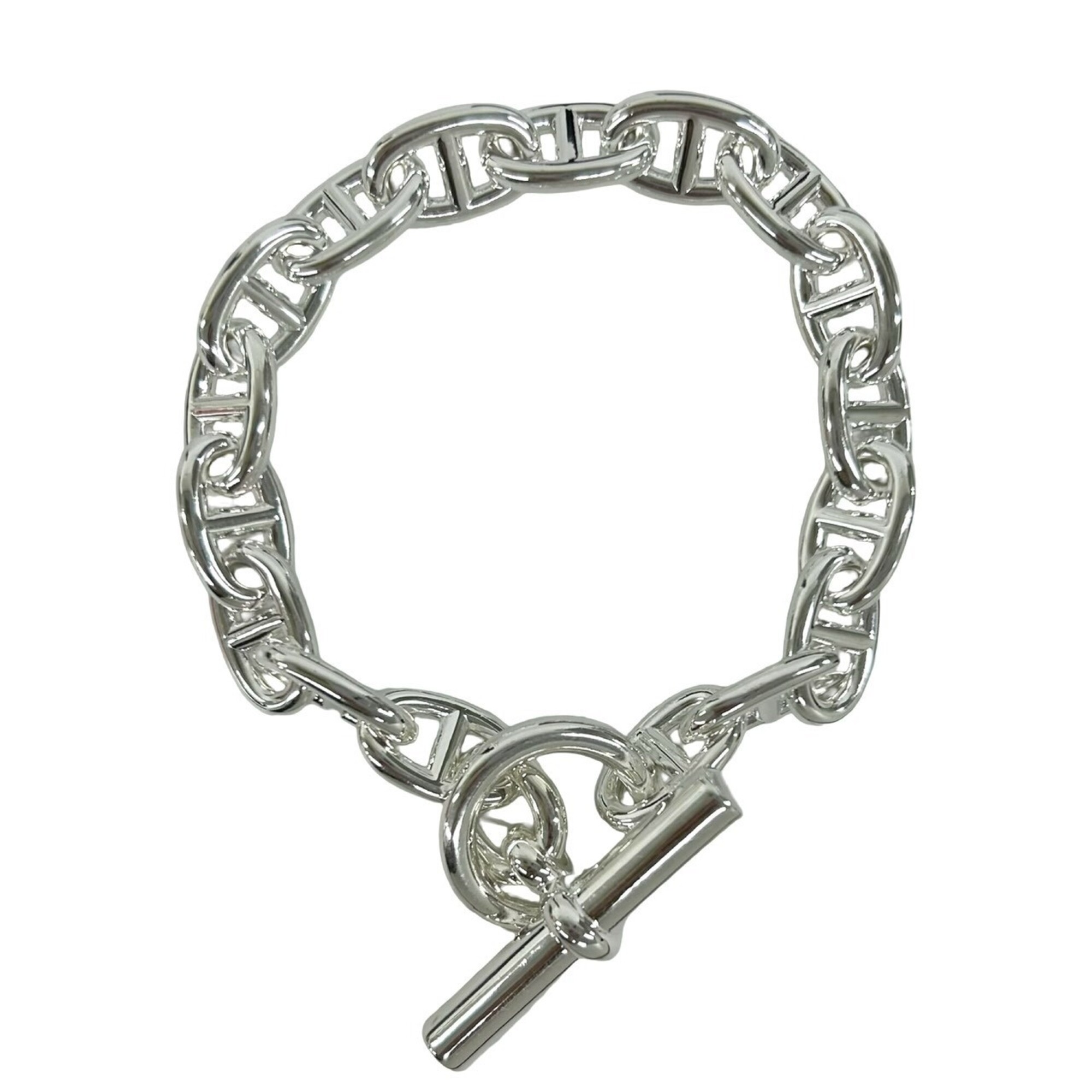 HERMES Chaine d\'Ancre MM 17-link bracelet, sterling silver 925, men\'s accessory, silver, 33707