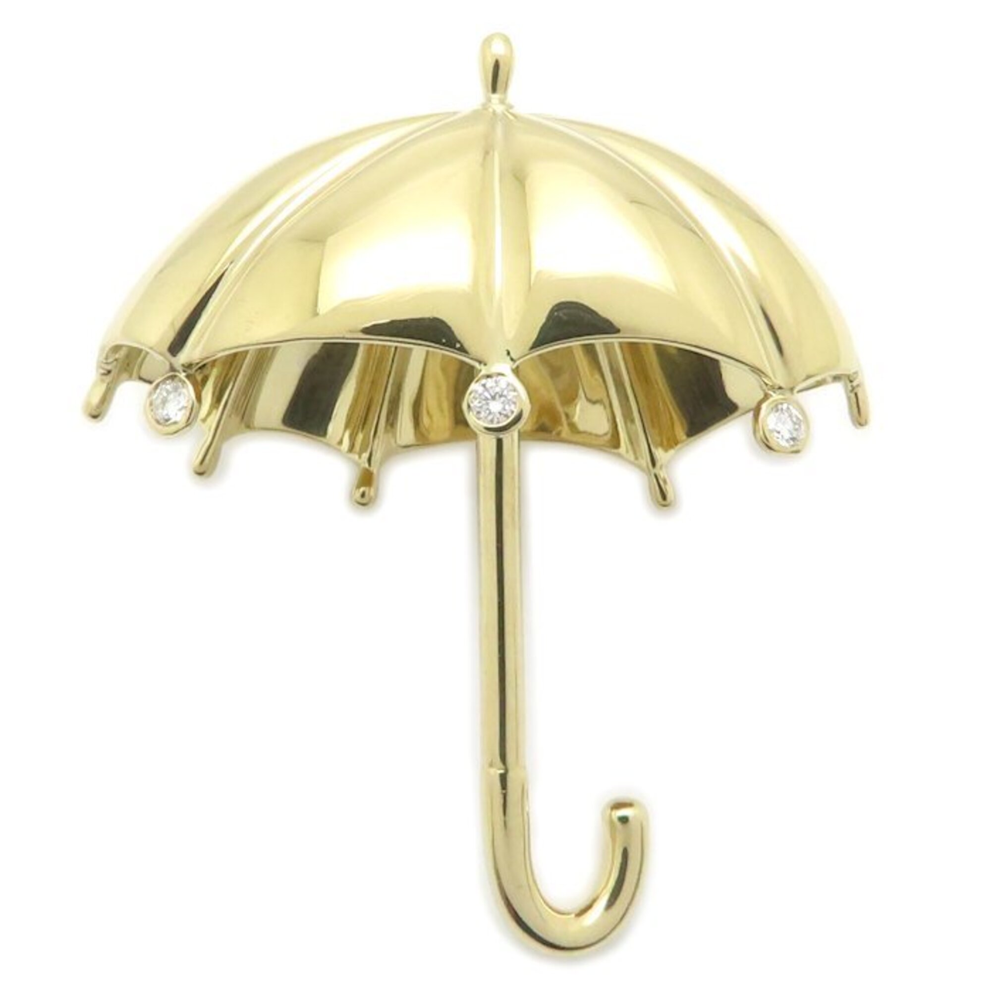 TIFFANY&Co. Umbrella Diamond Brooch 18K Yellow Gold Women\'s 295917