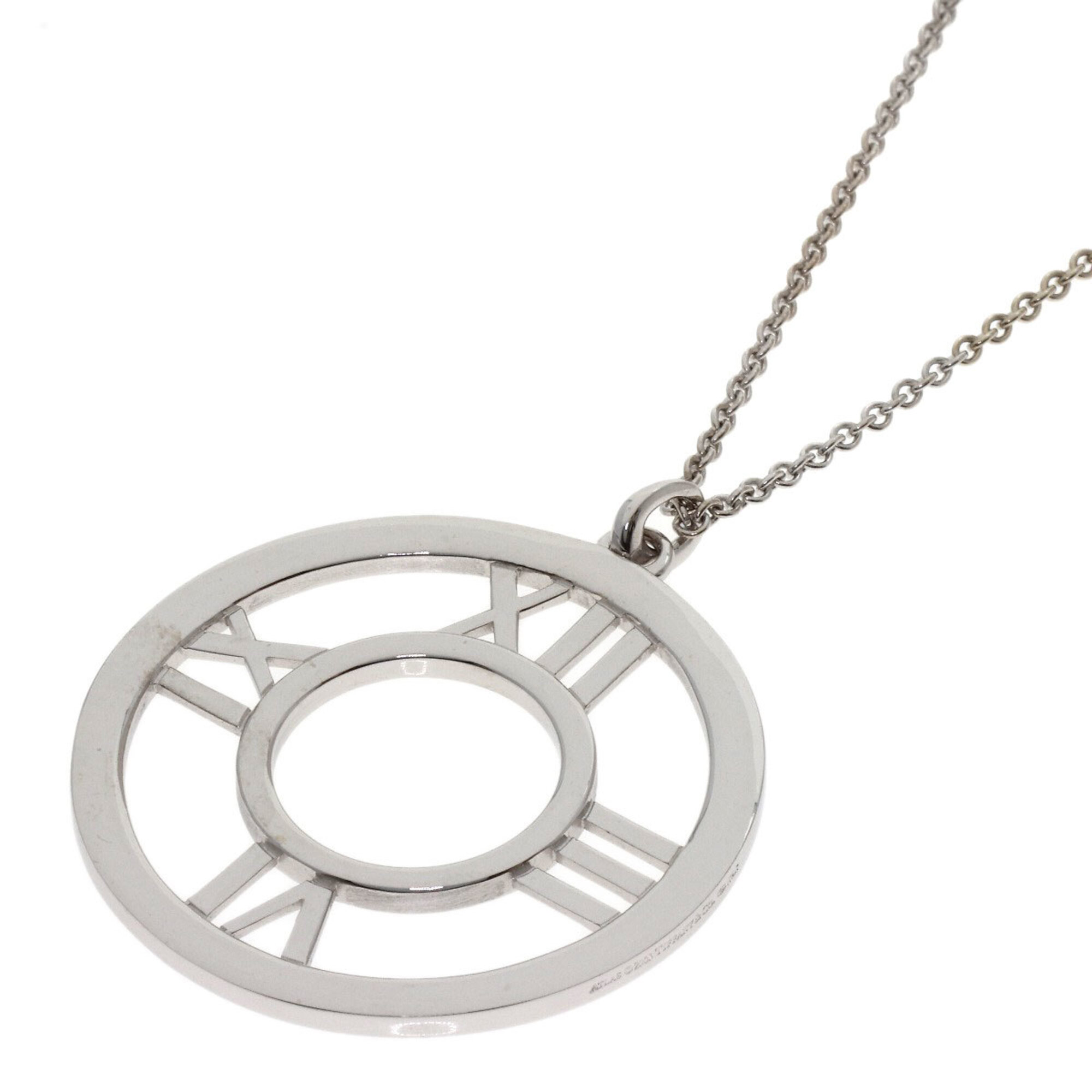 Tiffany & Co. Atlas Open Medallion Necklace, 18K White Gold, Women\'s.