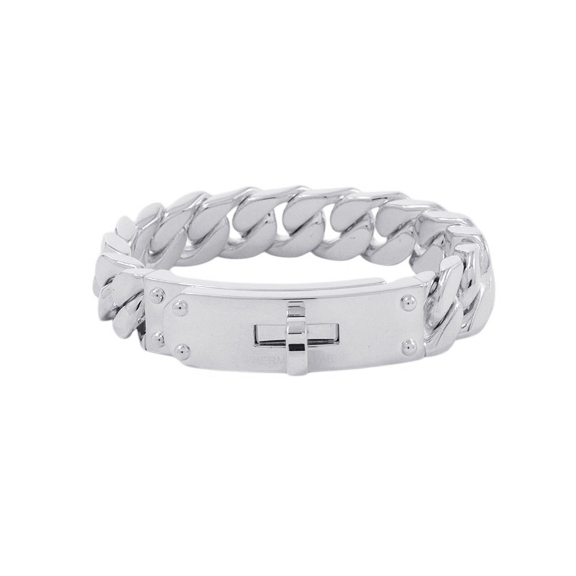 Hermes Kelly Gourmet GM Bracelet, Size SH, SV925 Silver, HERMES Chaine d\'Ancre.