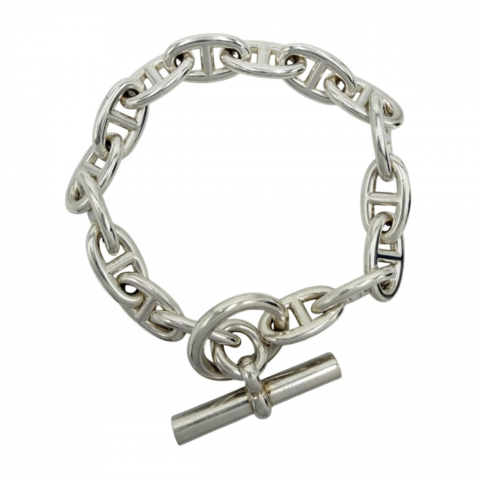 Hermes Chaine d\'Ancre GM bracelet for men, 16 links, sterling silver (925), approximately 83.5g.