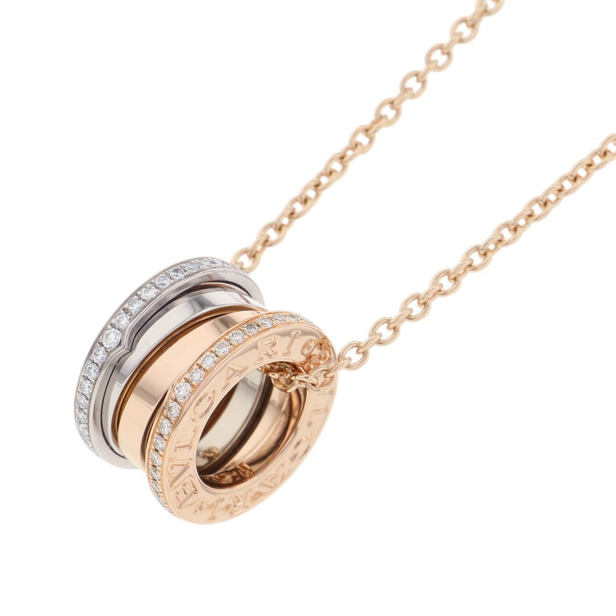 BVLGARI B-zero1 Perfect Mistake Diamond Necklace, 18KPG (Pink Gold) & 18KWG (White