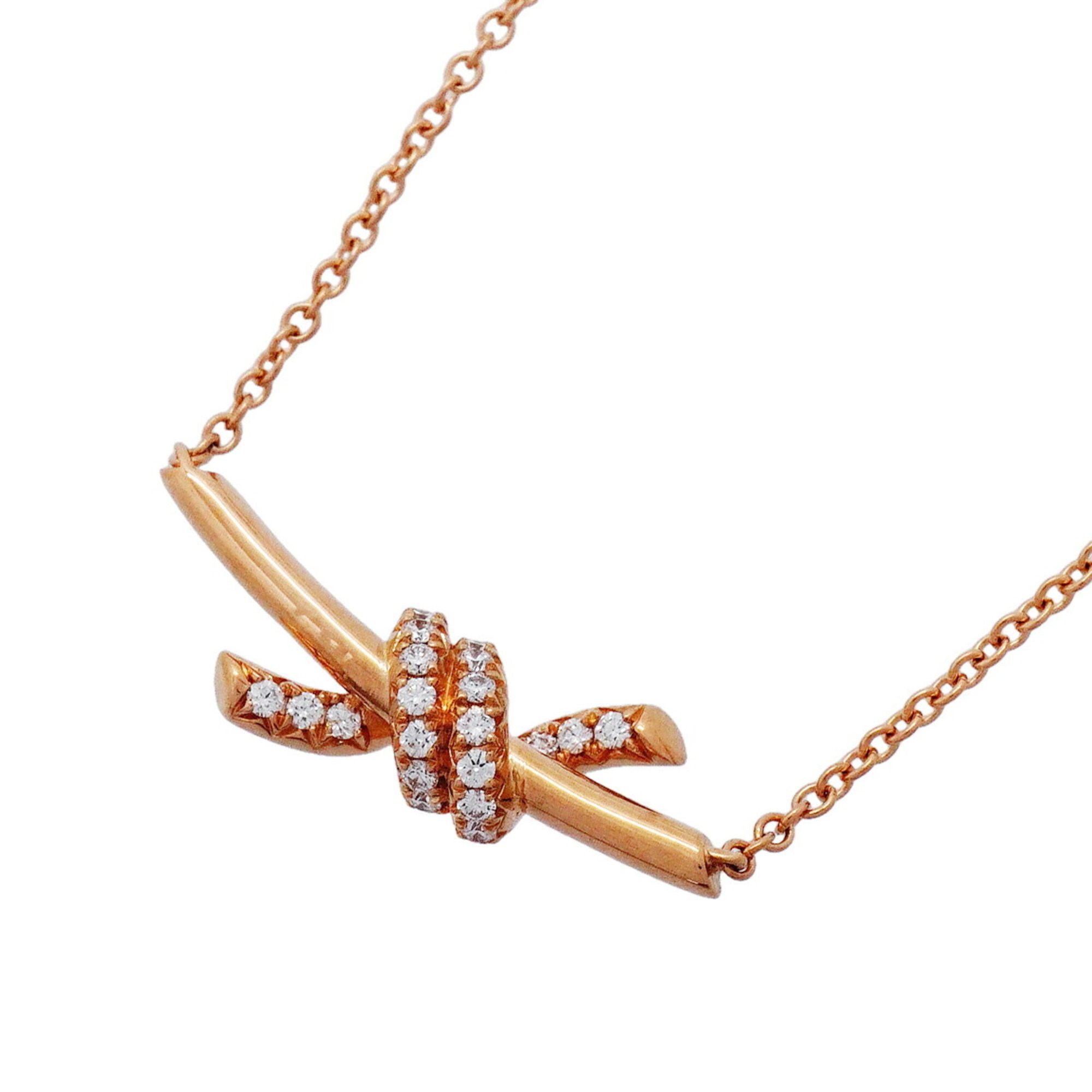 Tiffany & Co. Knot Small Necklace, 18K Pink Gold, Diamond, Women\'s