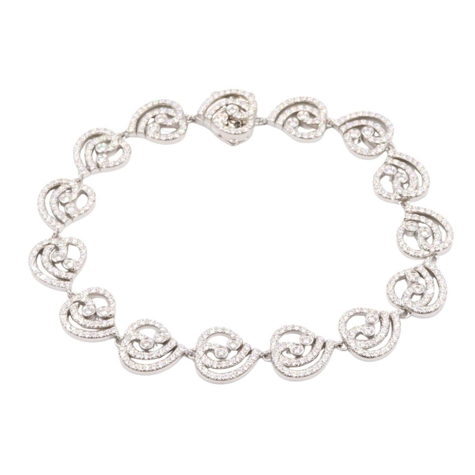 Tiffany & Co. Enchanted Heart Bracelet, Pt950 Platinum with Diamonds, Women\'s, Silver and Clear