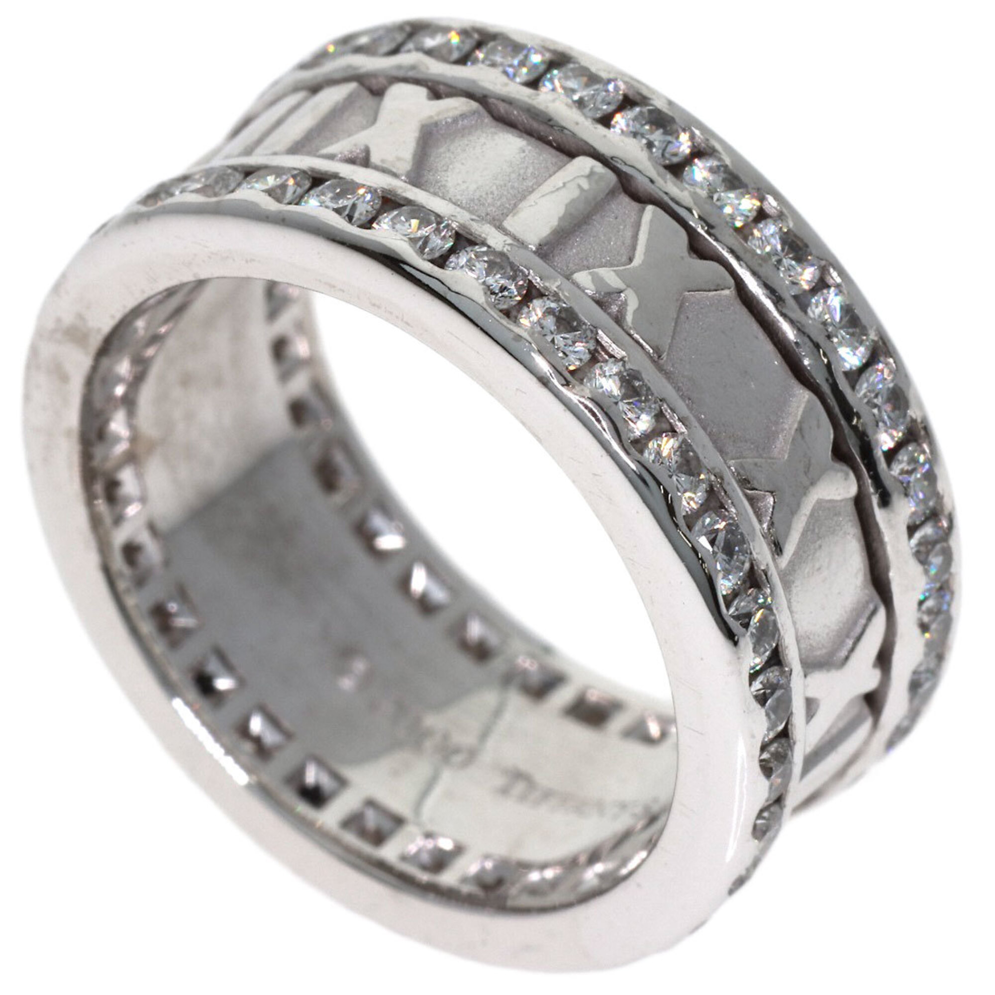 Tiffany & Co. Atlas Edge Diamond Ring, 18K White Gold, Women\'s.