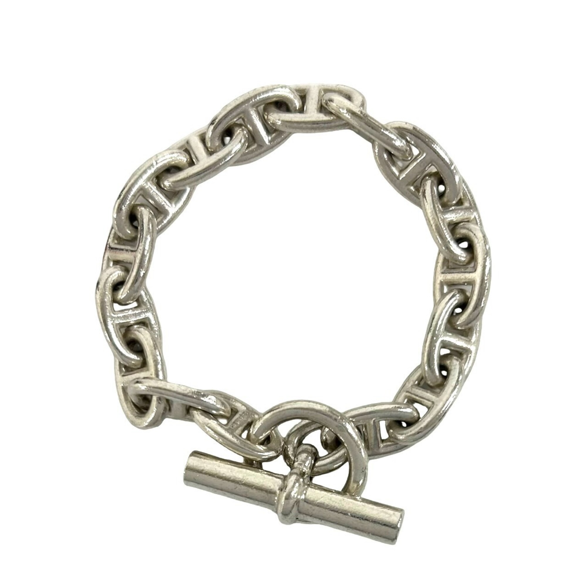 HERMES Vintage Chaine d\'Ancre MM 16-link Bracelet, Margiela Era, Sterling Silver 925, Men\'s, Silve