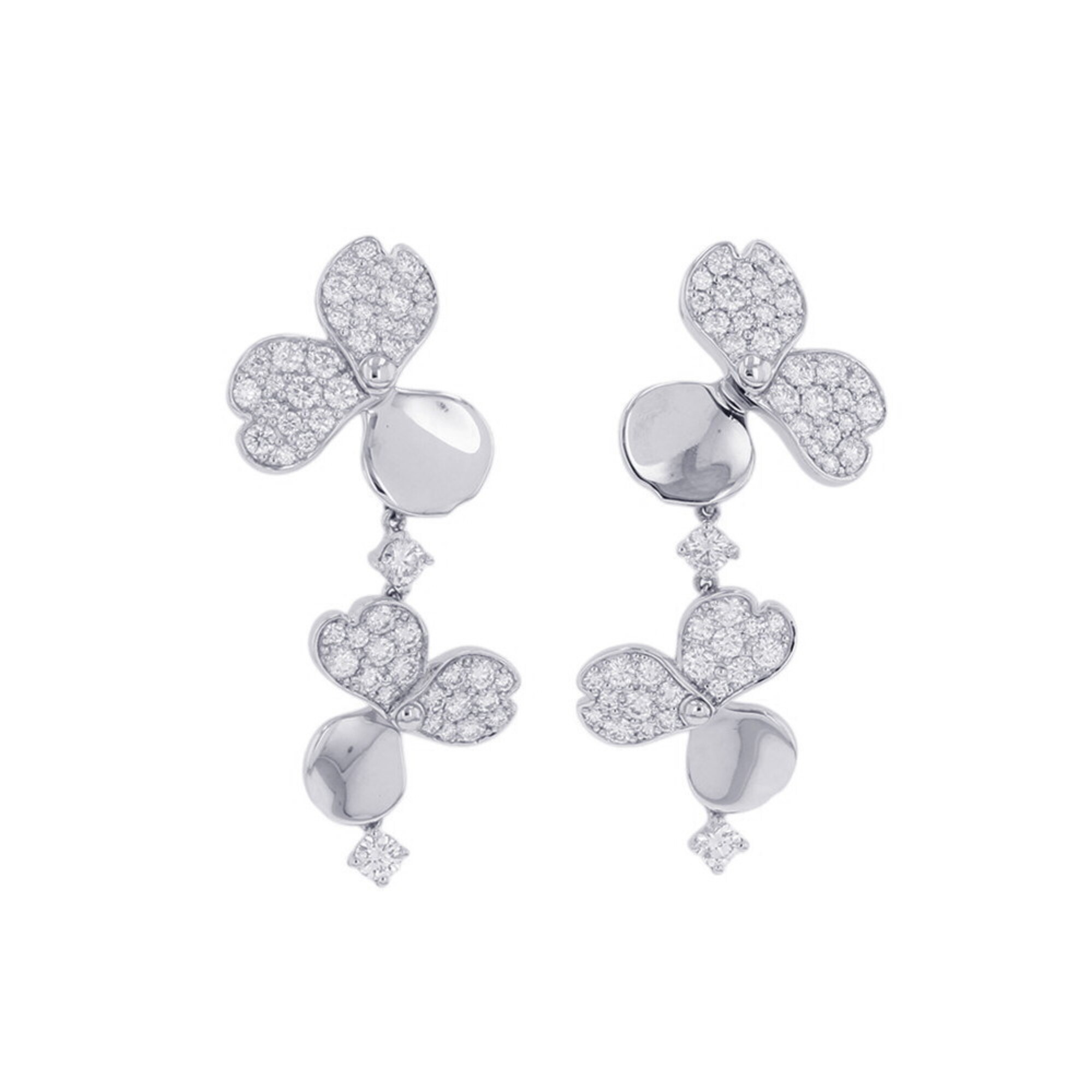 Tiffany & Co. Paper Flower Diamond Earrings, Platinum 950.