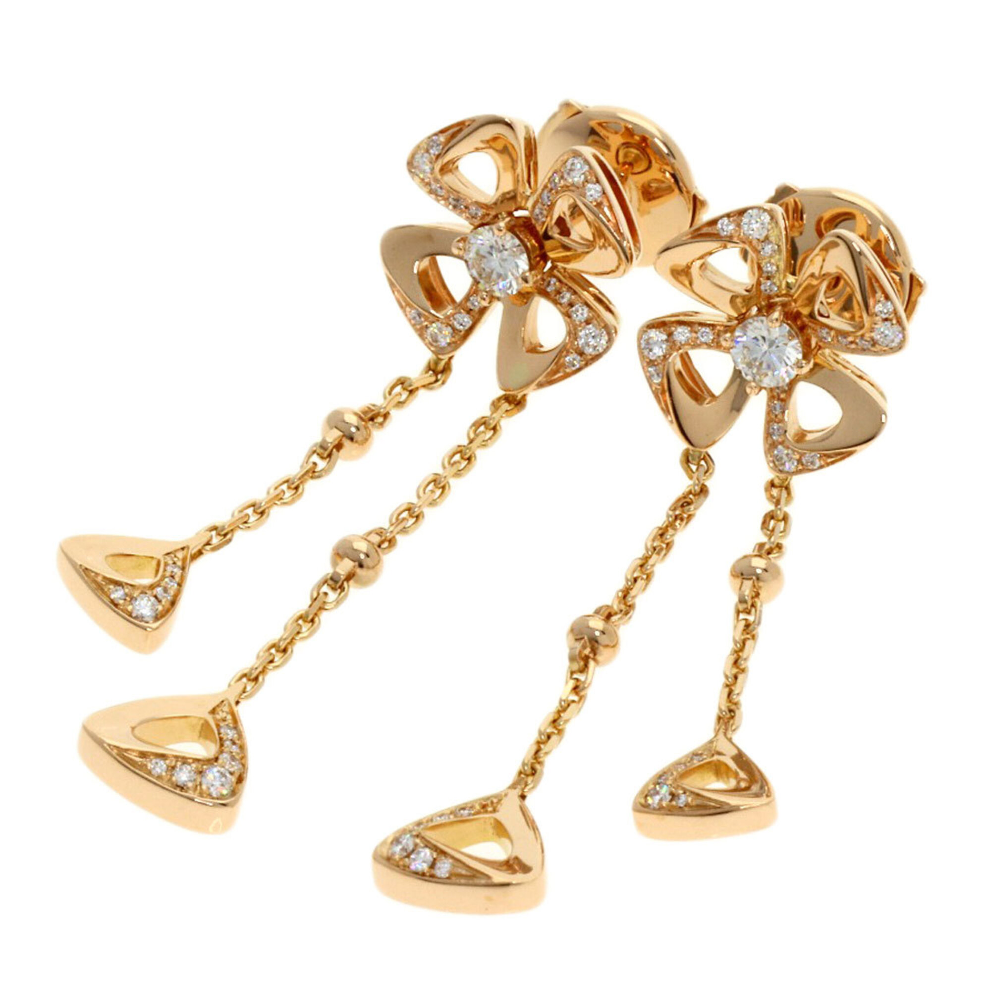 Bulgari Fiorever Diamond Earrings, 18K Pink Gold, Women\'s (BVLGARI)