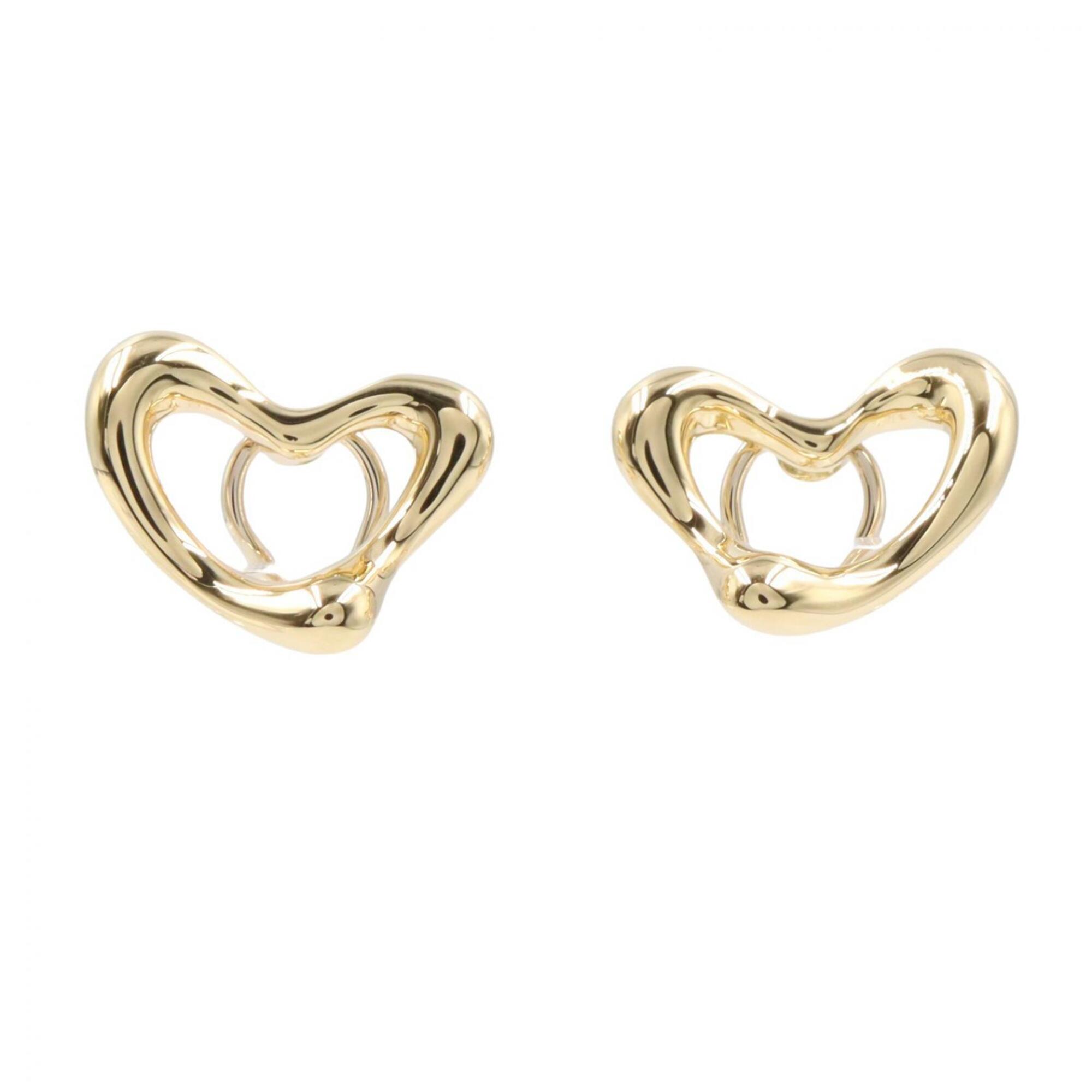 Tiffany & Co. Open Heart Rutilated Quartz Earrings, 18K Yellow Gold, Women\'s Jewelry, Gold Tone