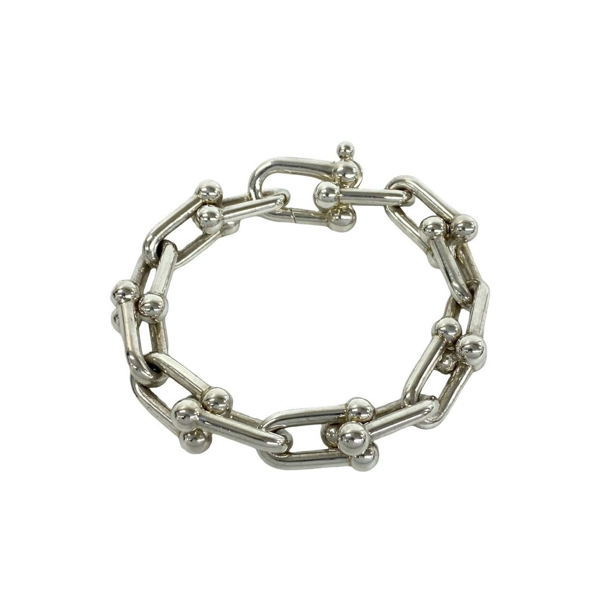 TIFFANY&Co. Tiffany HardWear Large Link Bracelet, Sterling Silver 925 Chain Bangle Accessory, 232-4