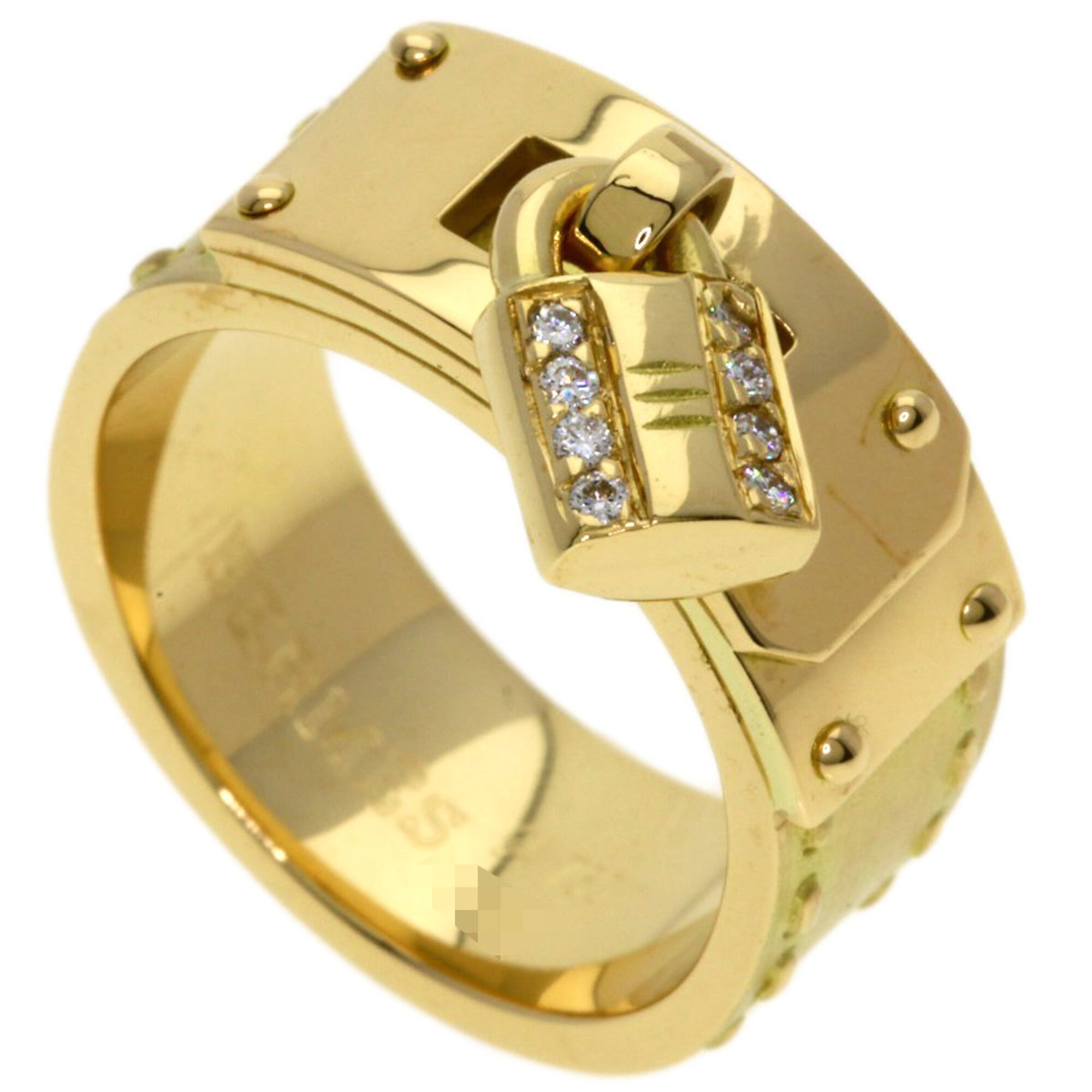 Hermes Kelly Diamond Ring #54, 18K Yellow Gold, Women\'s