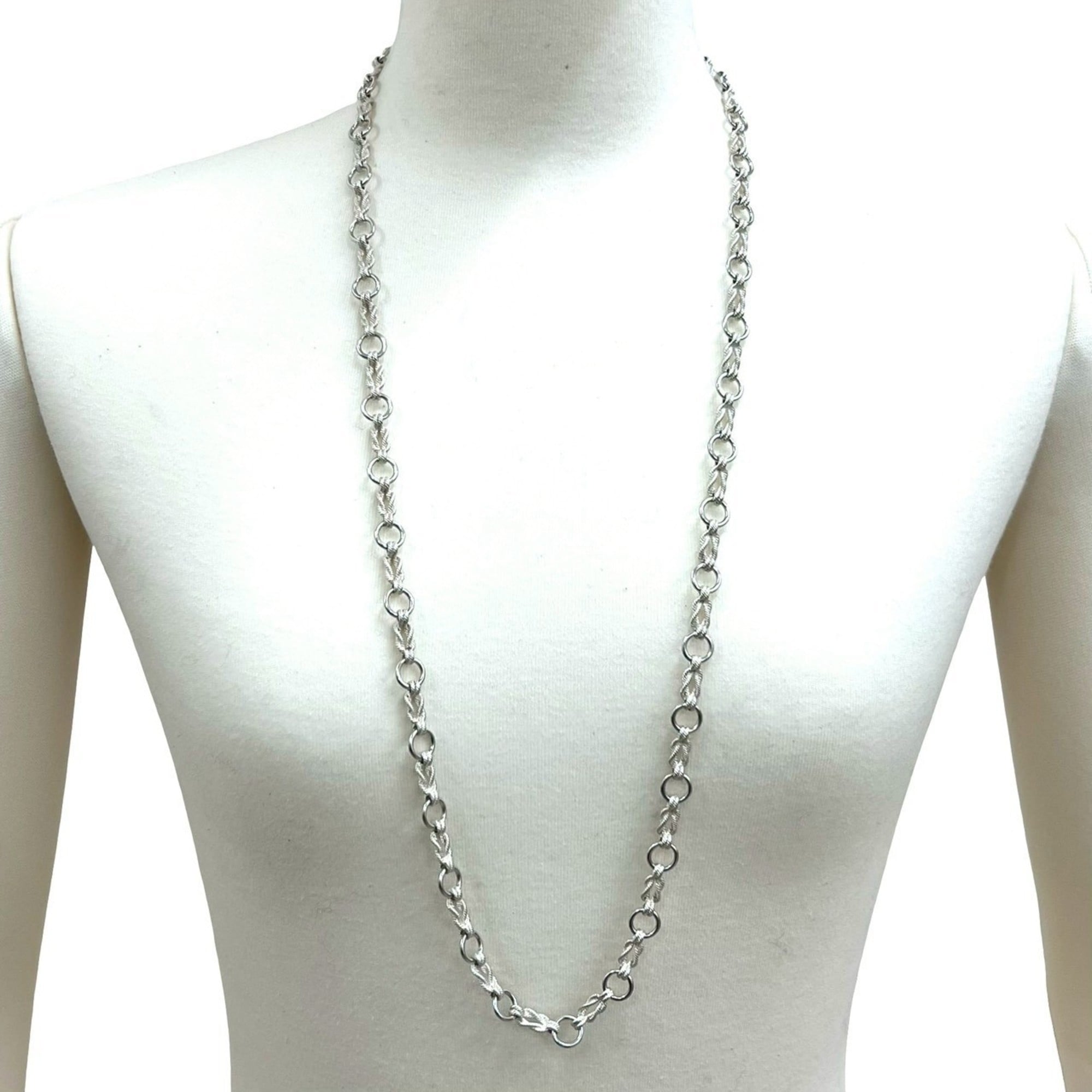 HERMES Audienne Silver 925 Necklace Choker Pendant 41229