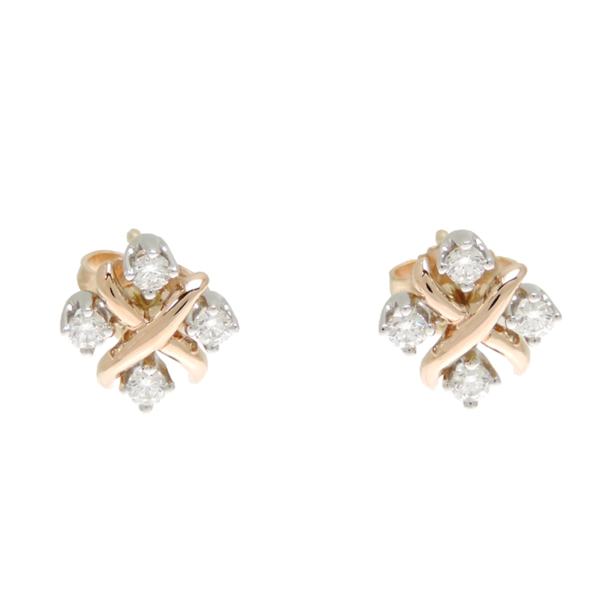 Tiffany & Co. Jean Schlumberger 16-Stone Women\'s Earrings, 750 Pink Gold