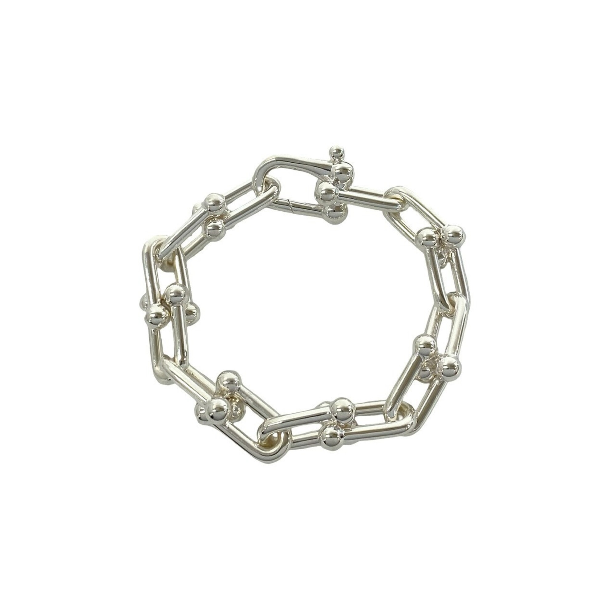 TIFFANY&Co. Tiffany HardWear Large Link Bracelet, Sterling Silver 925 Chain Bangle Accessory, 237-8