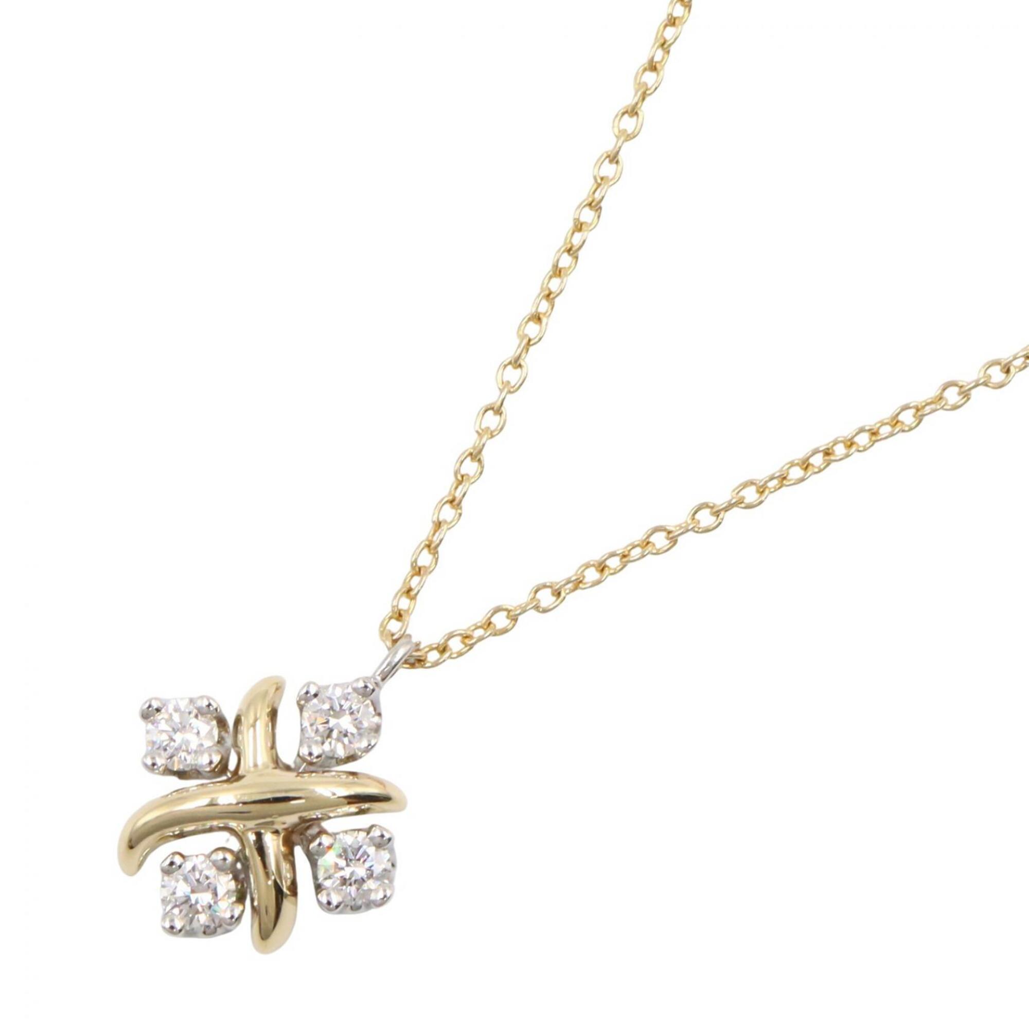 Tiffany & Co. Jean Schlumberger 4PD Necklace, 18K (Yellow Gold), Pt950 Platinum, Diamond, Women\'s,