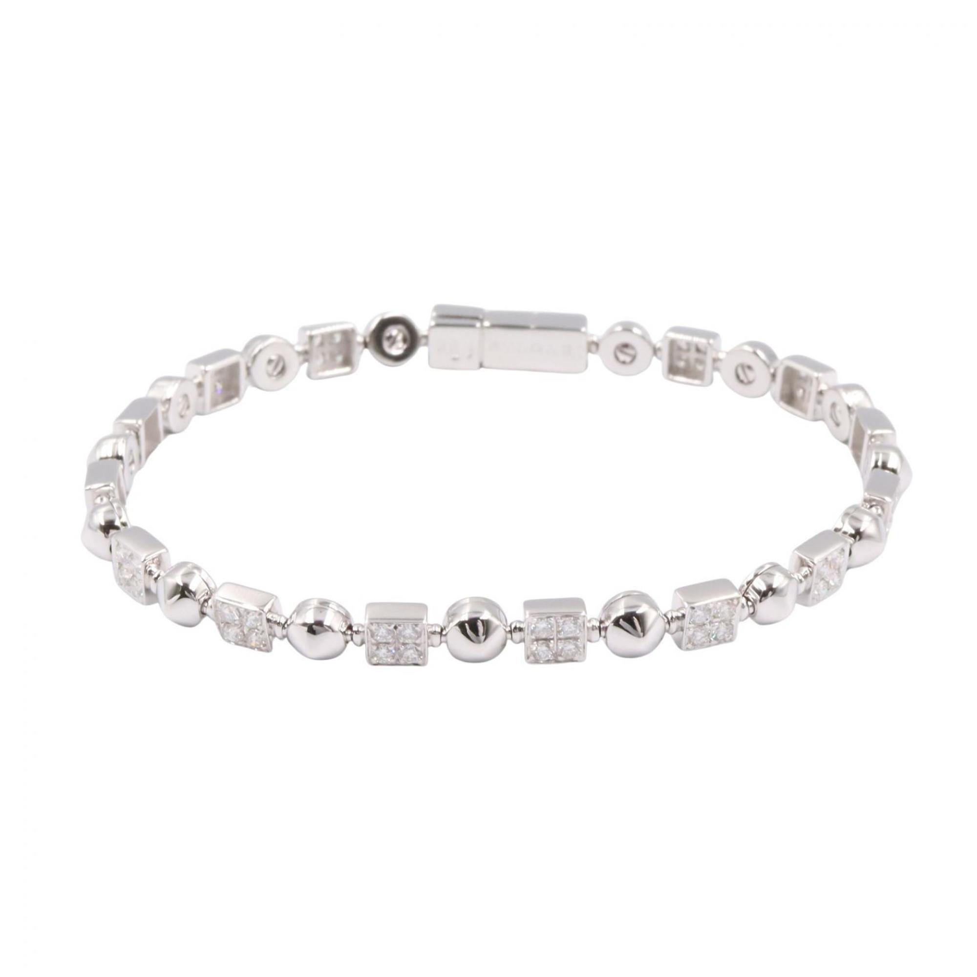 Bvlgari Bulgari Lucia Diamond Bracelet - 18K White Gold (18KWG) Women\'s with Diamonds Silver/Clear