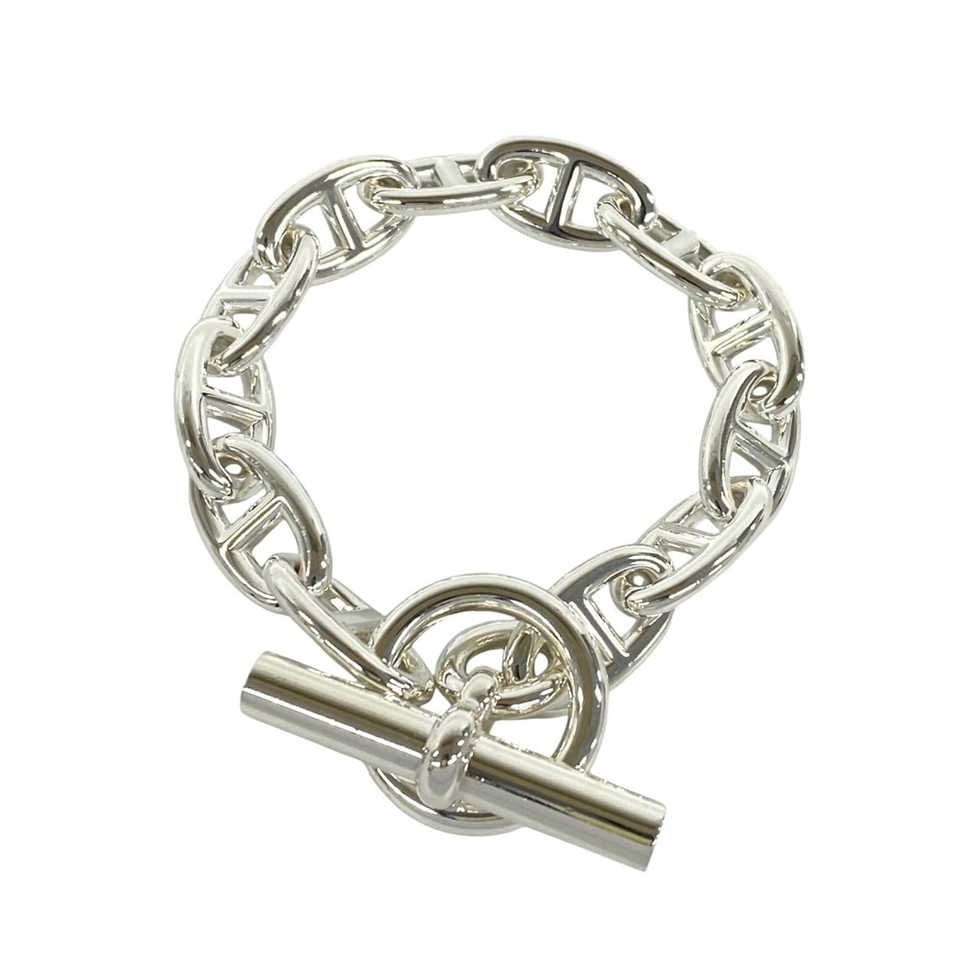 HERMES Chaine d\'Ancre GM 12-link bracelet, sterling silver 925, men\'s accessory, silver, item numb