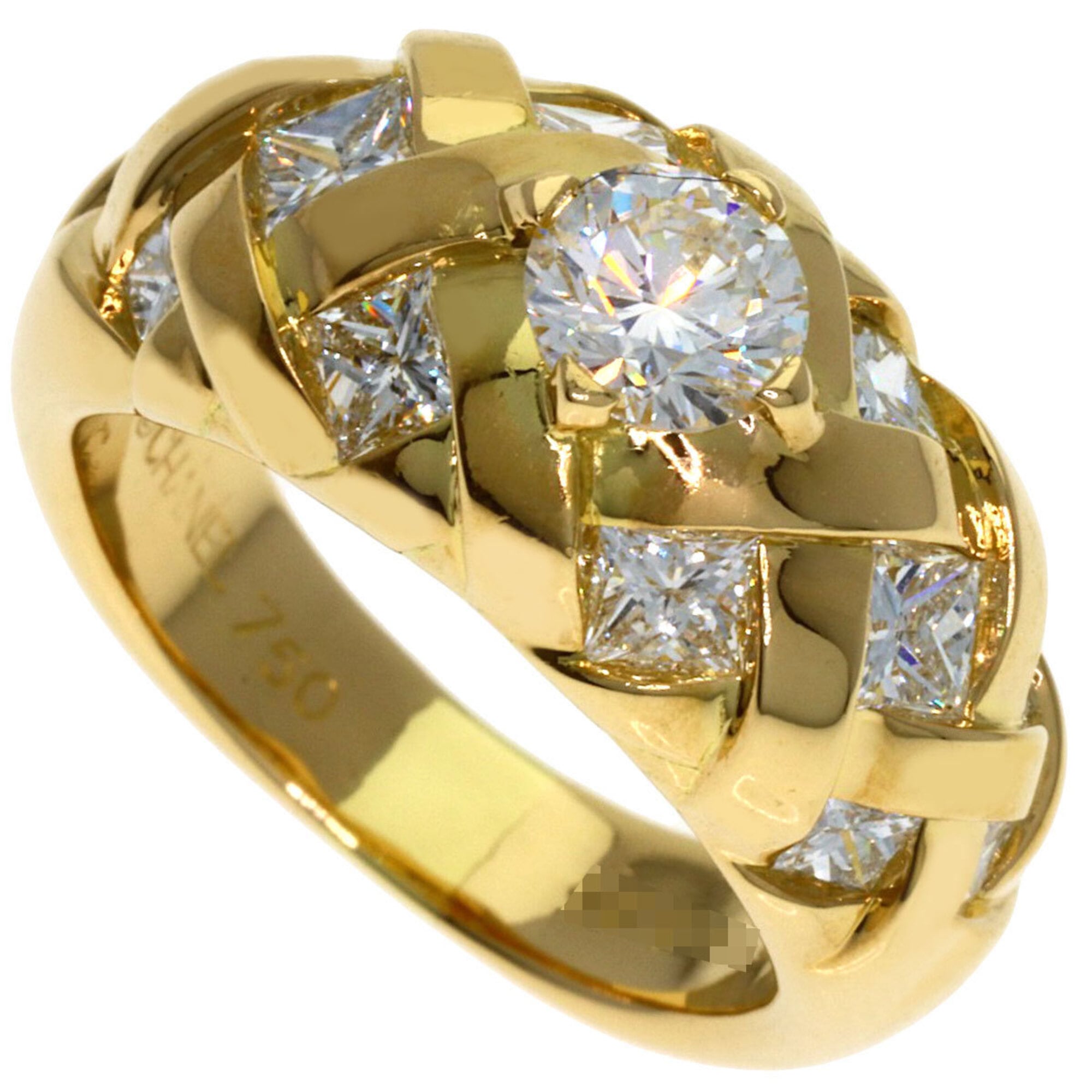 Chanel Baroque Collection Princess Cut Diamond Ring, 18K Yellow Gold, Women\'s.