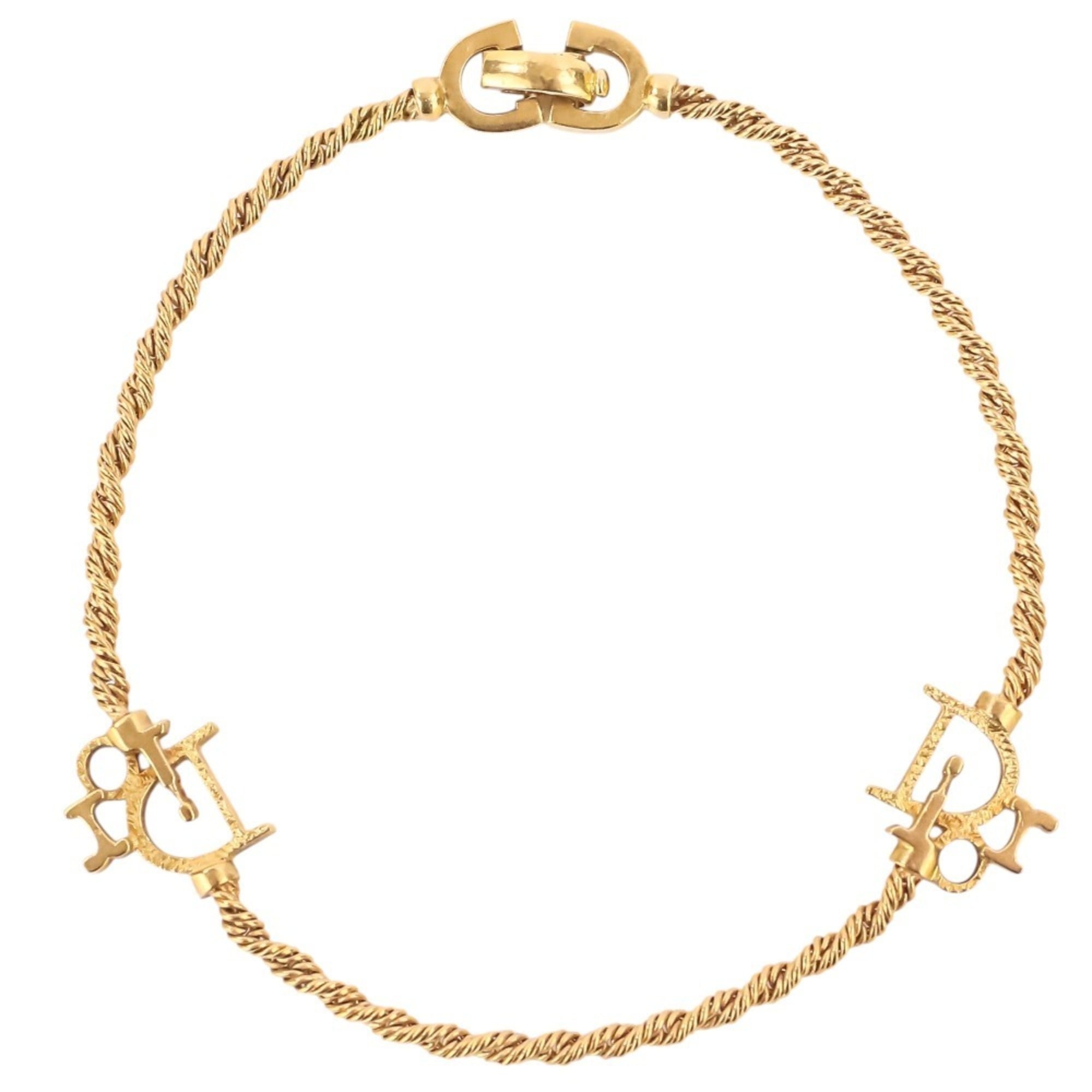 Christian Dior 750 Twist Chain Logo Bracelet, Yellow Gold, Women\'s