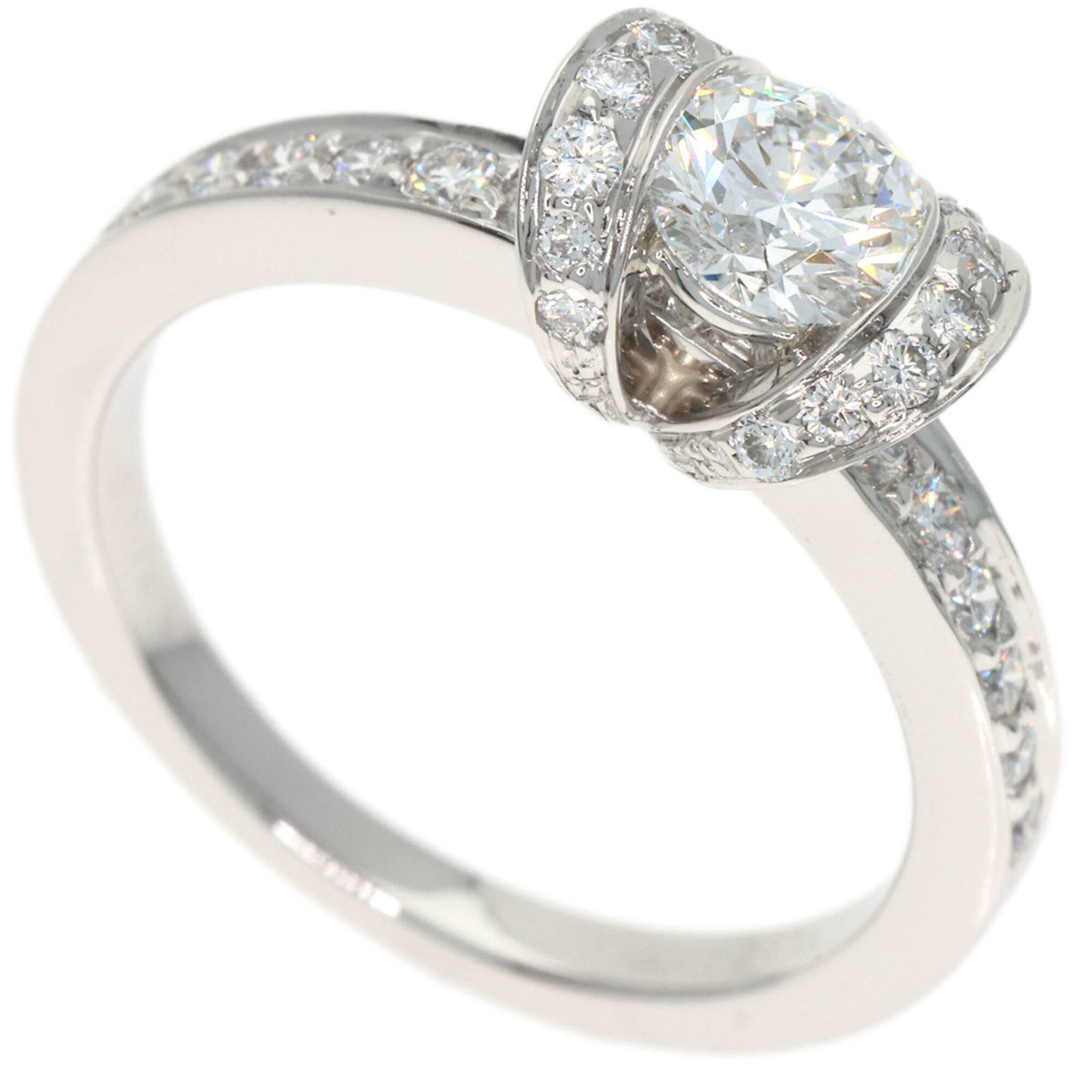 Tiffany & Co. Ribbon Diamond Ring, Platinum PT950, Women\'s.