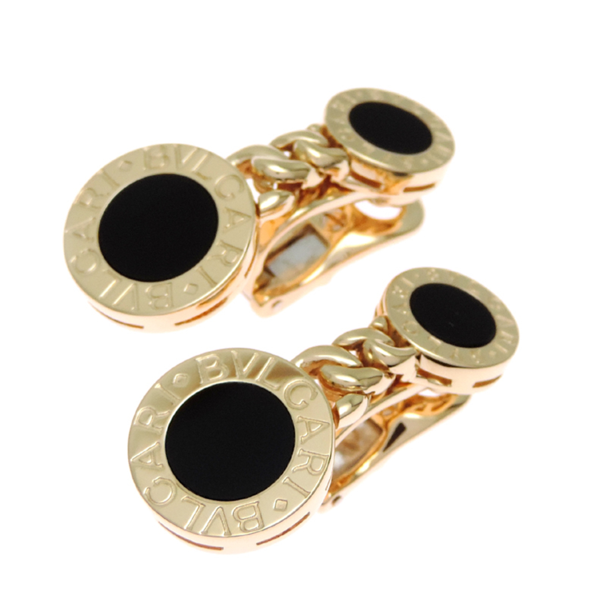 Bvlgari Swing Onyx Earrings for Women, 750 Pink Gold