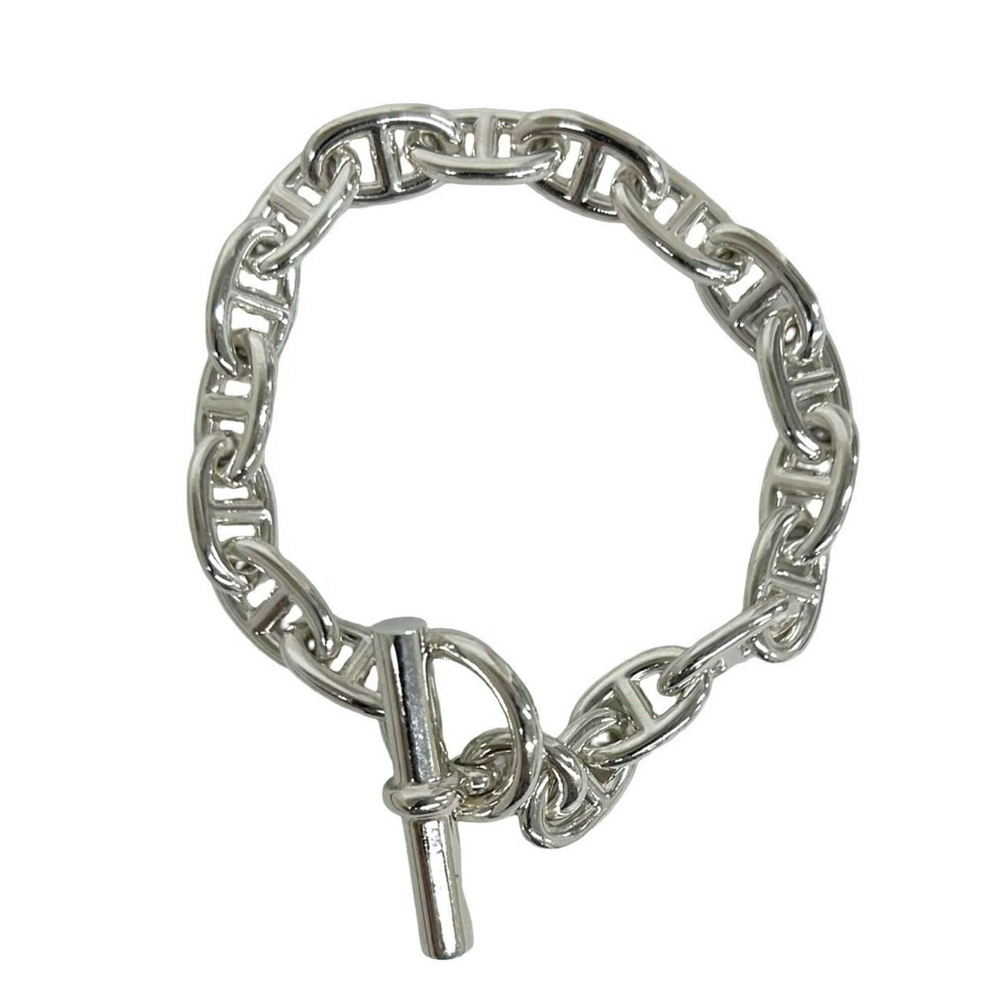 HERMES Chaine d\'Ancre MM 16-link bracelet, sterling silver 925, men\'s accessory, silver, item numb