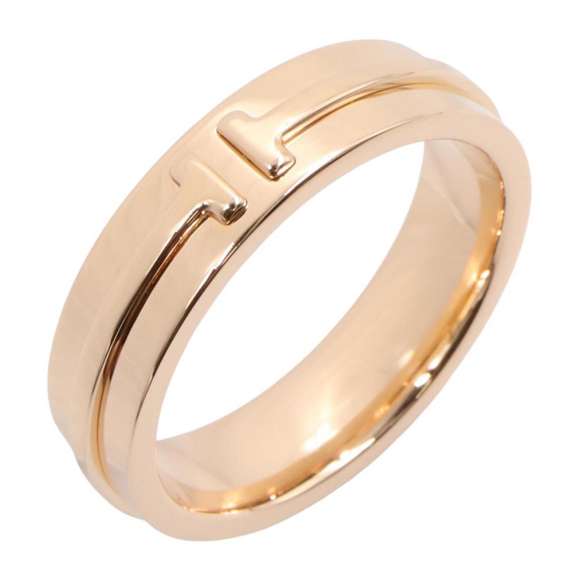 Tiffany & Co. T Narrow Ring, 18K Pink Gold (PG), Women\'s, Tone, 60151315