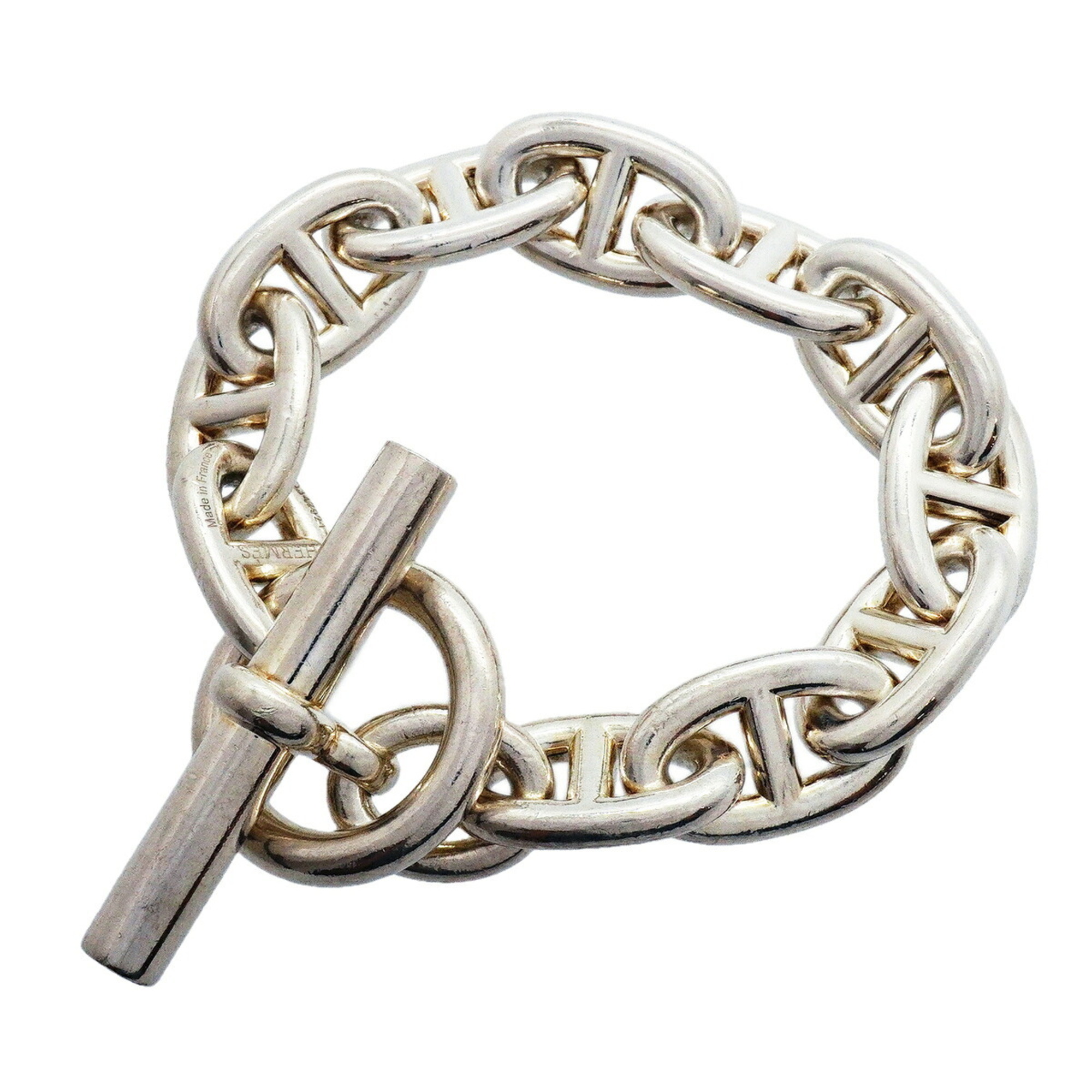 Hermes Chaine d\'Ancre TGM Bracelet, 11 links, Sterling Silver 925, Women\'s.