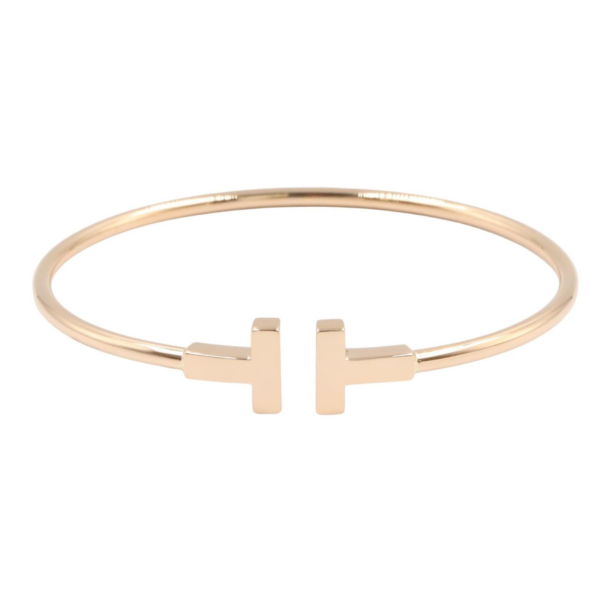 Tiffany & Co. T Wire Bracelet, 18K Pink Gold (PG), Women\'s, Tone, 60010746