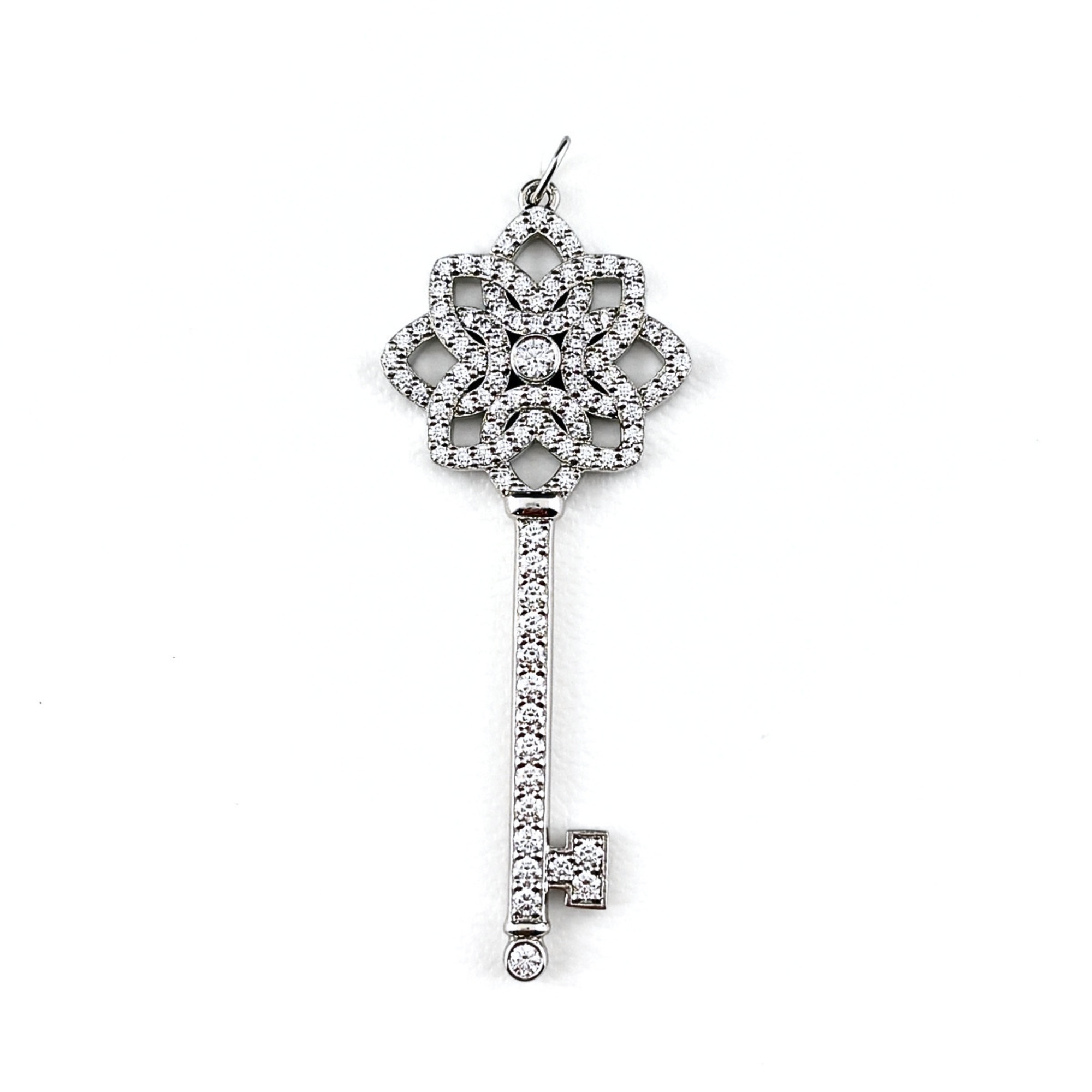 Tiffany & Co. Woven Key Platinum Pendant, Pt950, Diamond, Women\'s Pendant