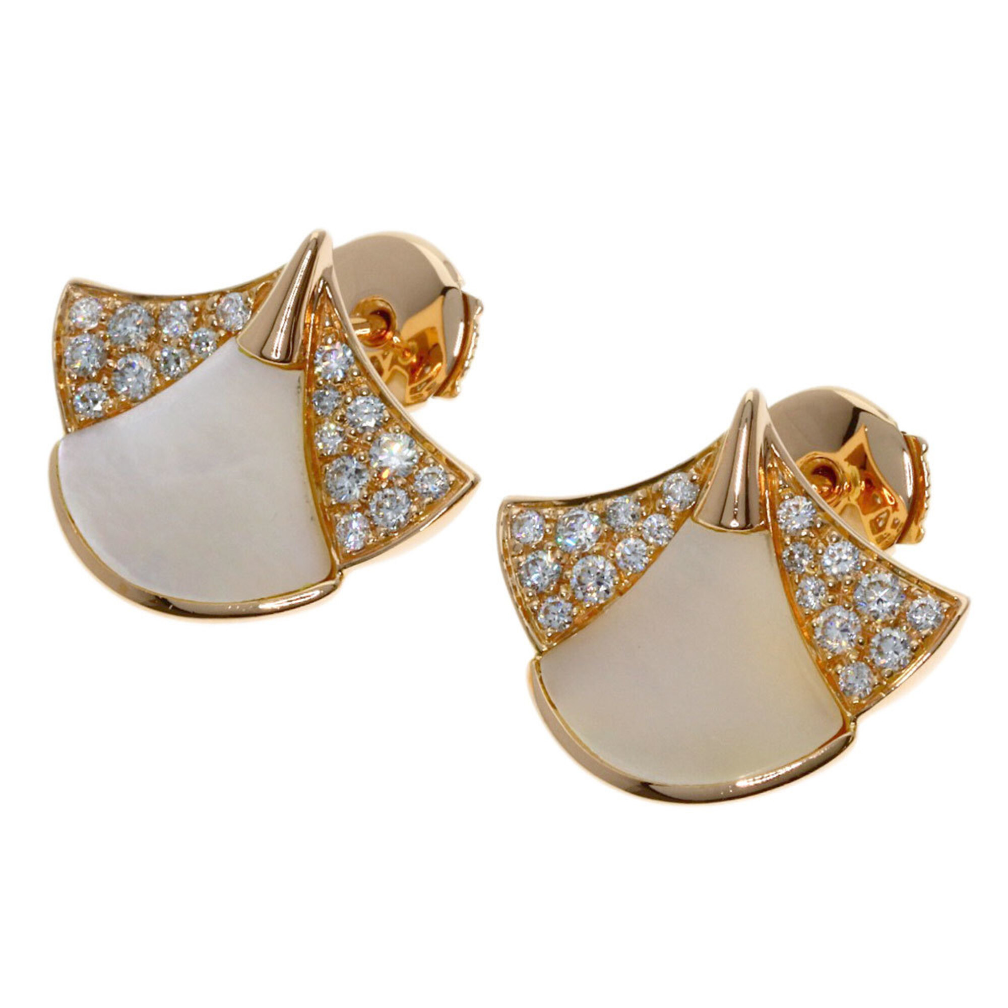 Bulgari Diva\'s Dream Diamond Shell Earrings, 18K Pink Gold, Women\'s, BVLGARI