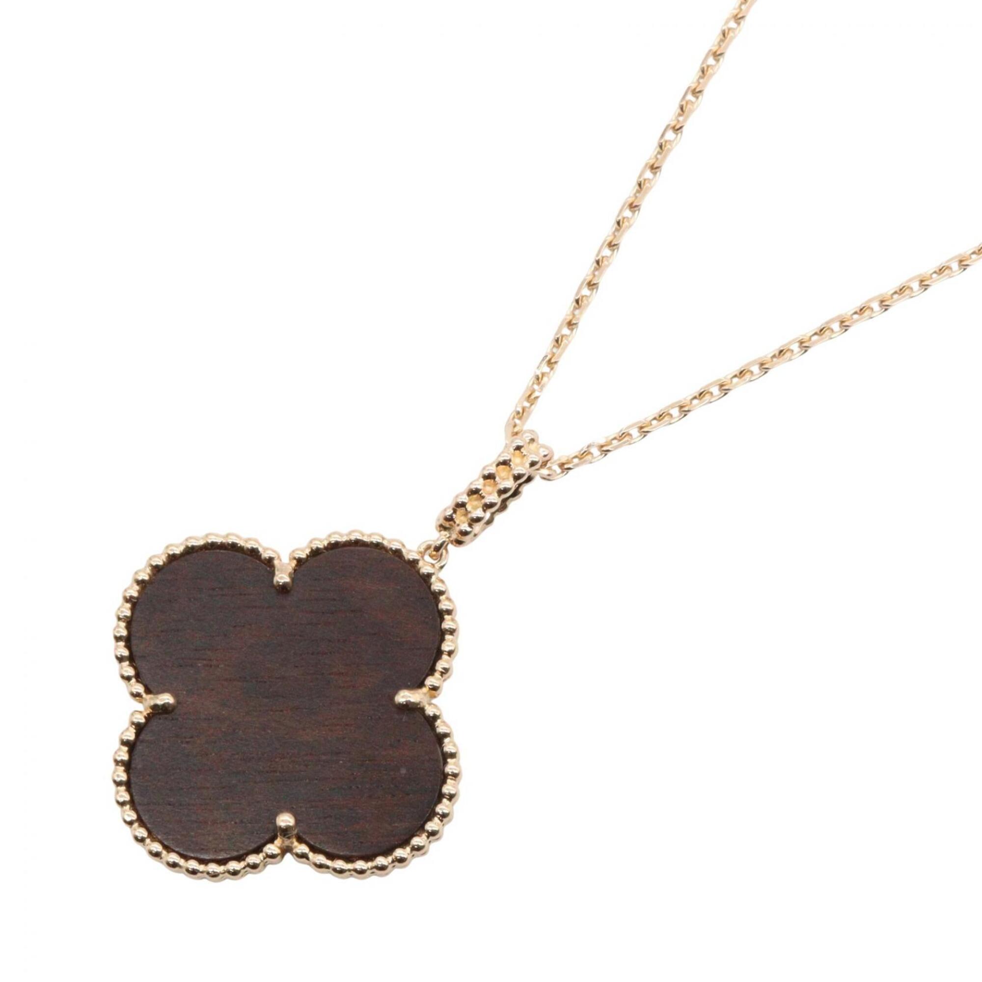 Van Cleef & Arpels Magic Alhambra Letterwood Long Necklace, 18K Pink Gold (PG), Design, Women\'s, Go