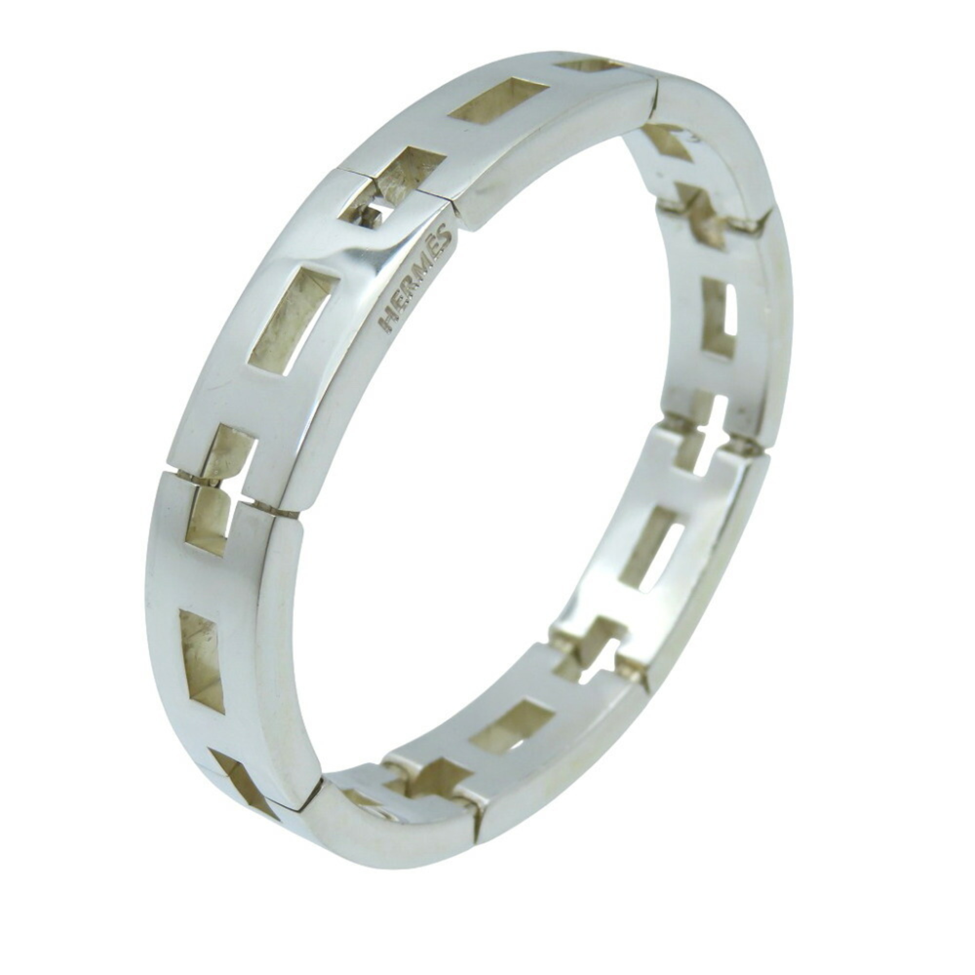 Hermes H motif silver 925 bracelet bangle 0912HERMES men\'s