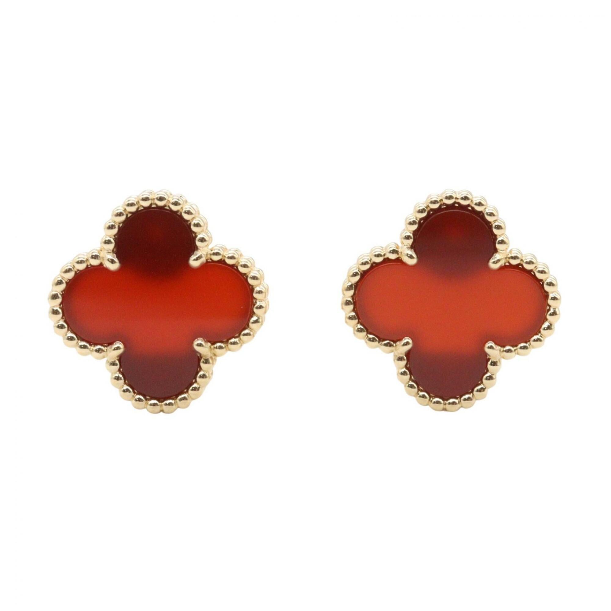 Van Cleef & Arpels Vintage Alhambra Carnelian Earrings, 18K (Yellow Gold), Carnelian, Women\'s, Gold