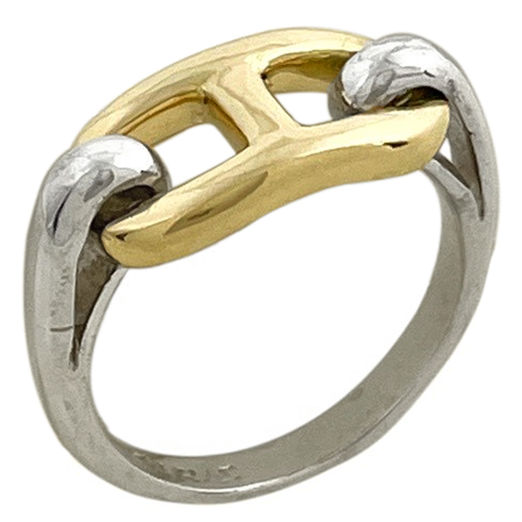 Hermes HERMES Ring Chaine d\'Ancre Silver Gold Women\'s