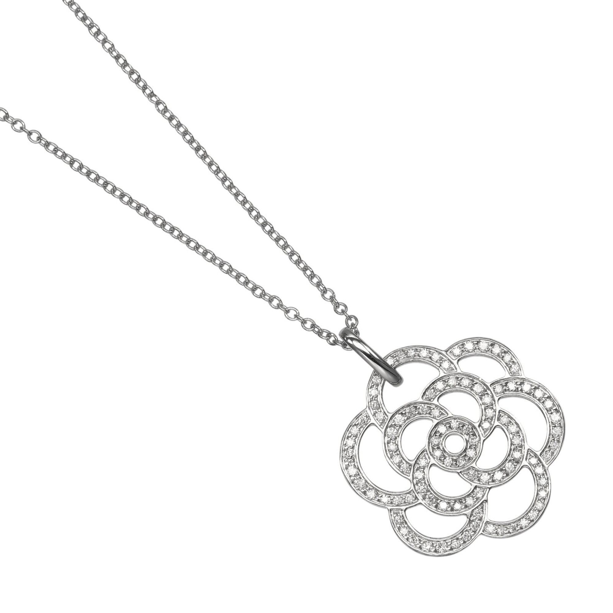 Chanel Camellia Necklace, 18K White Gold, Diamonds, Approx. 6.33g.